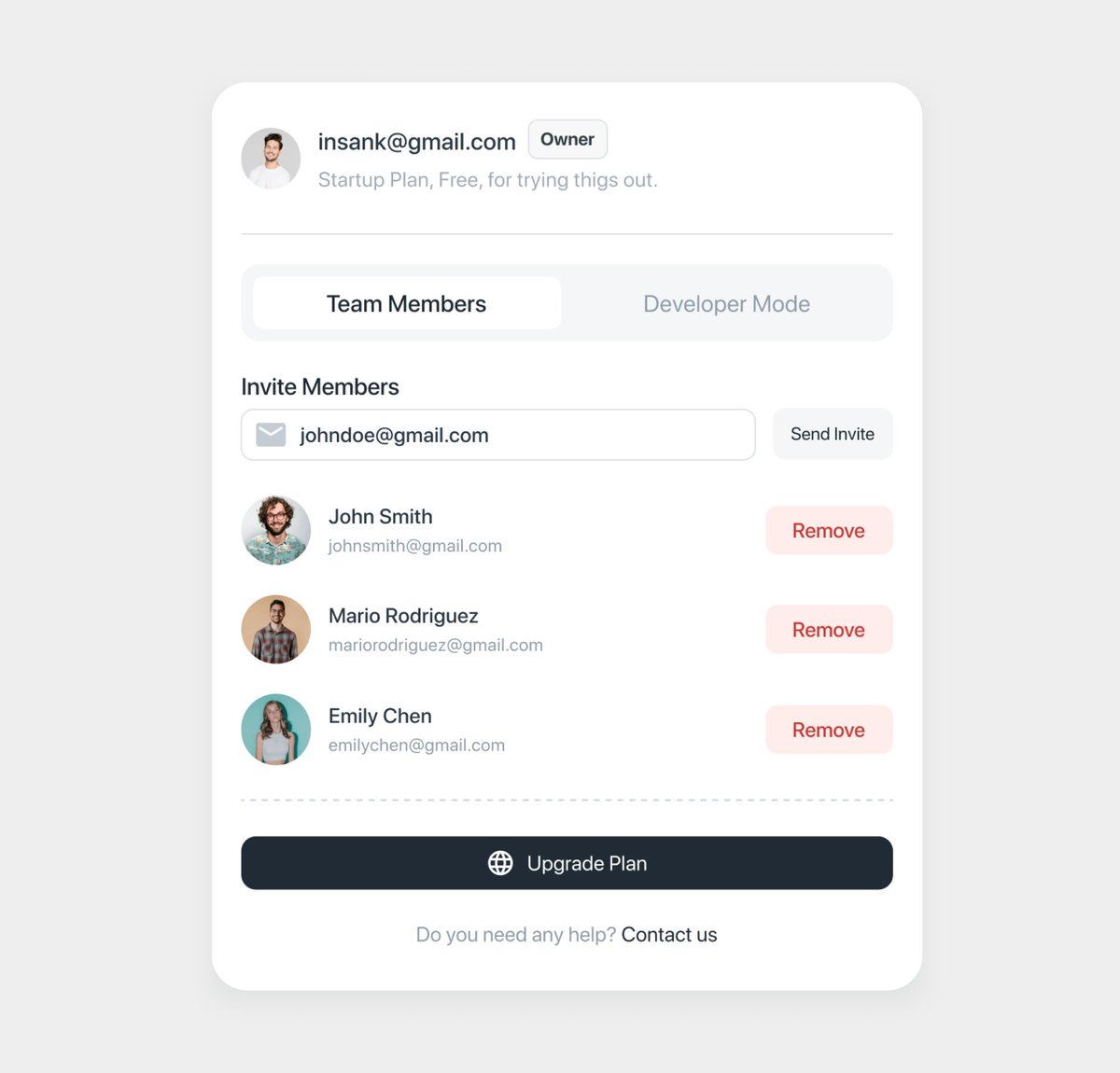 Upgrade plan info - Insan - UX/Product Designer