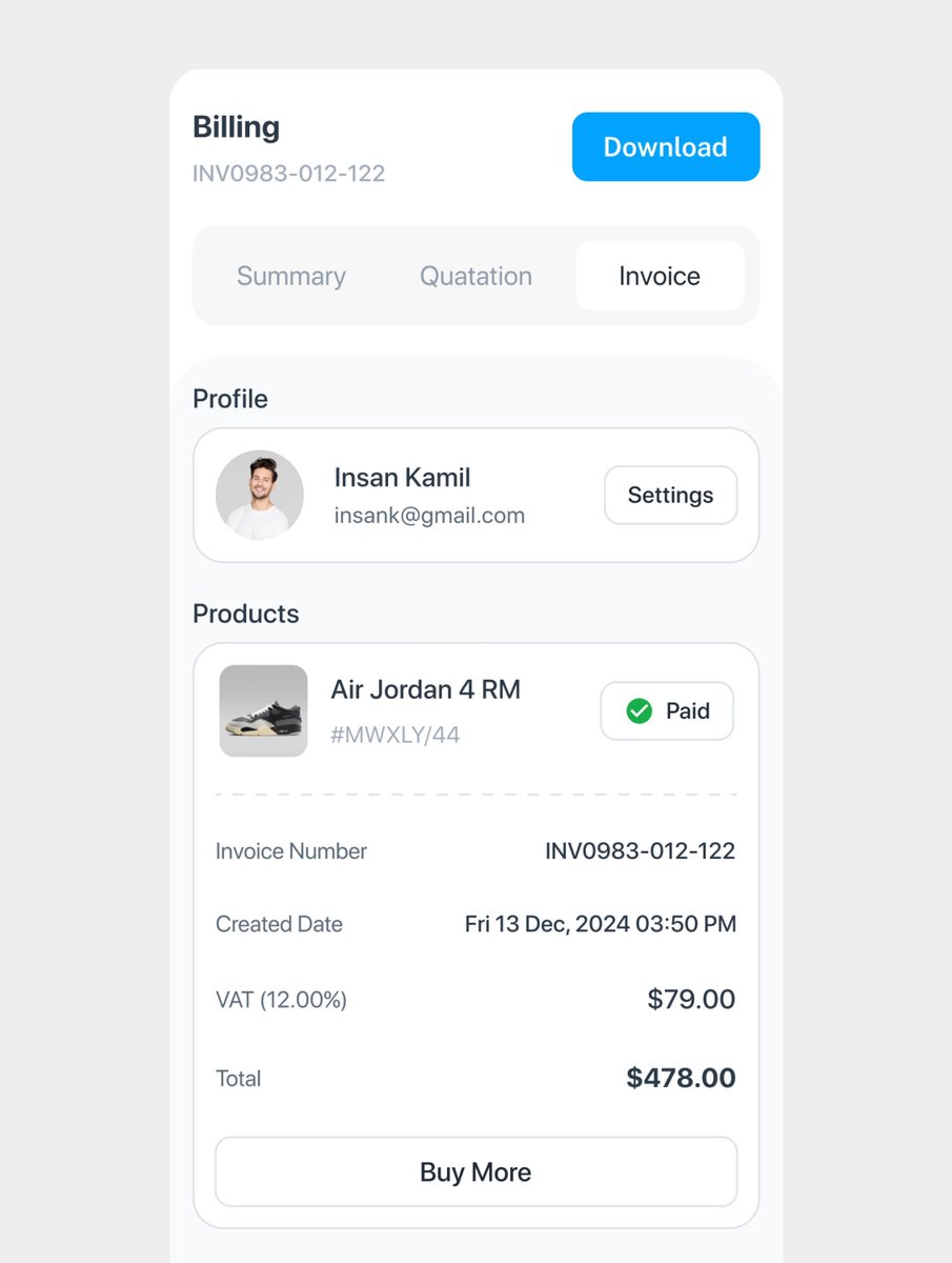 Invoice Details - Insan - UX/Product Designer