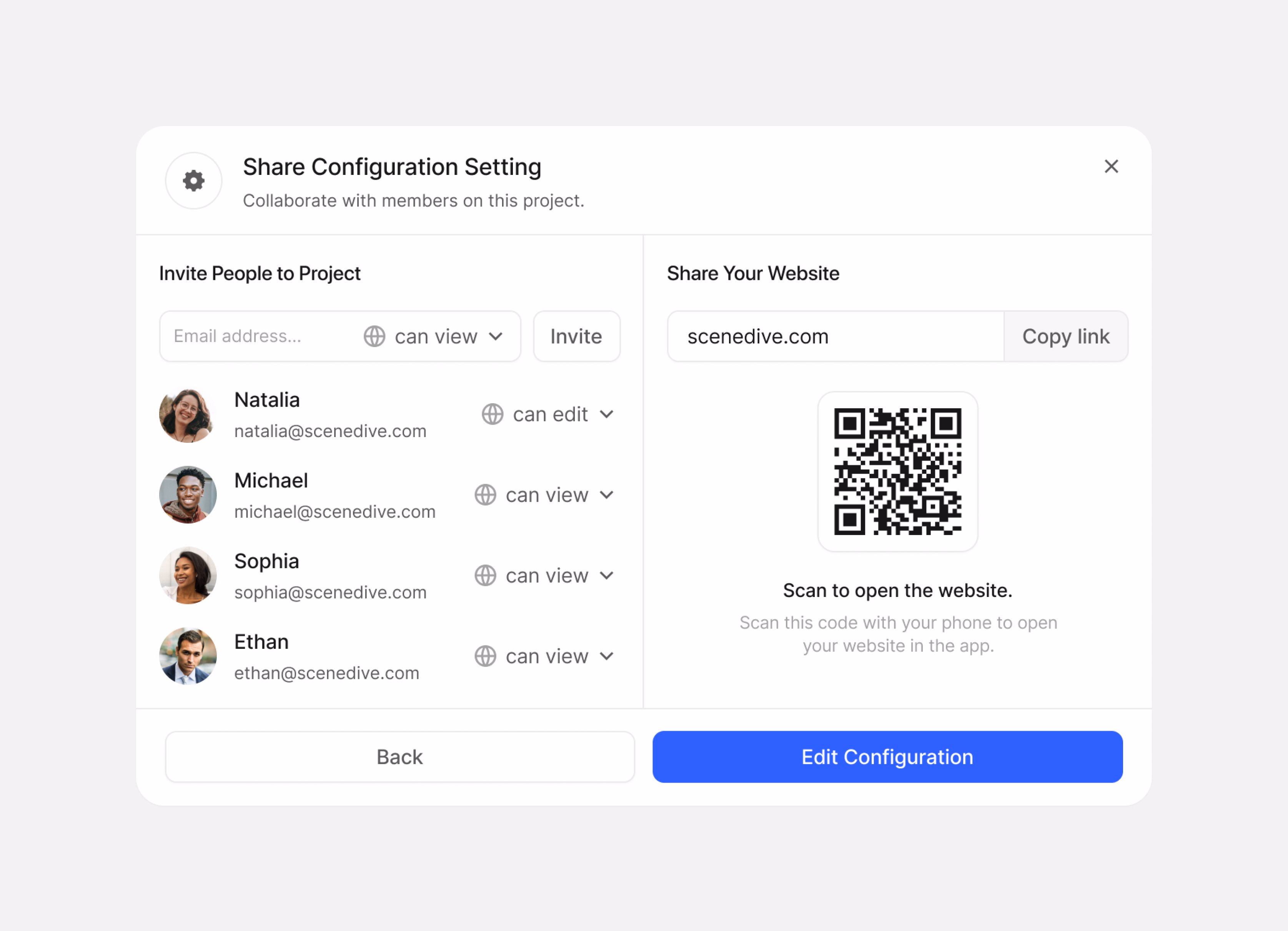 Share Configuration Setting - Insan - UX/Product Designer
