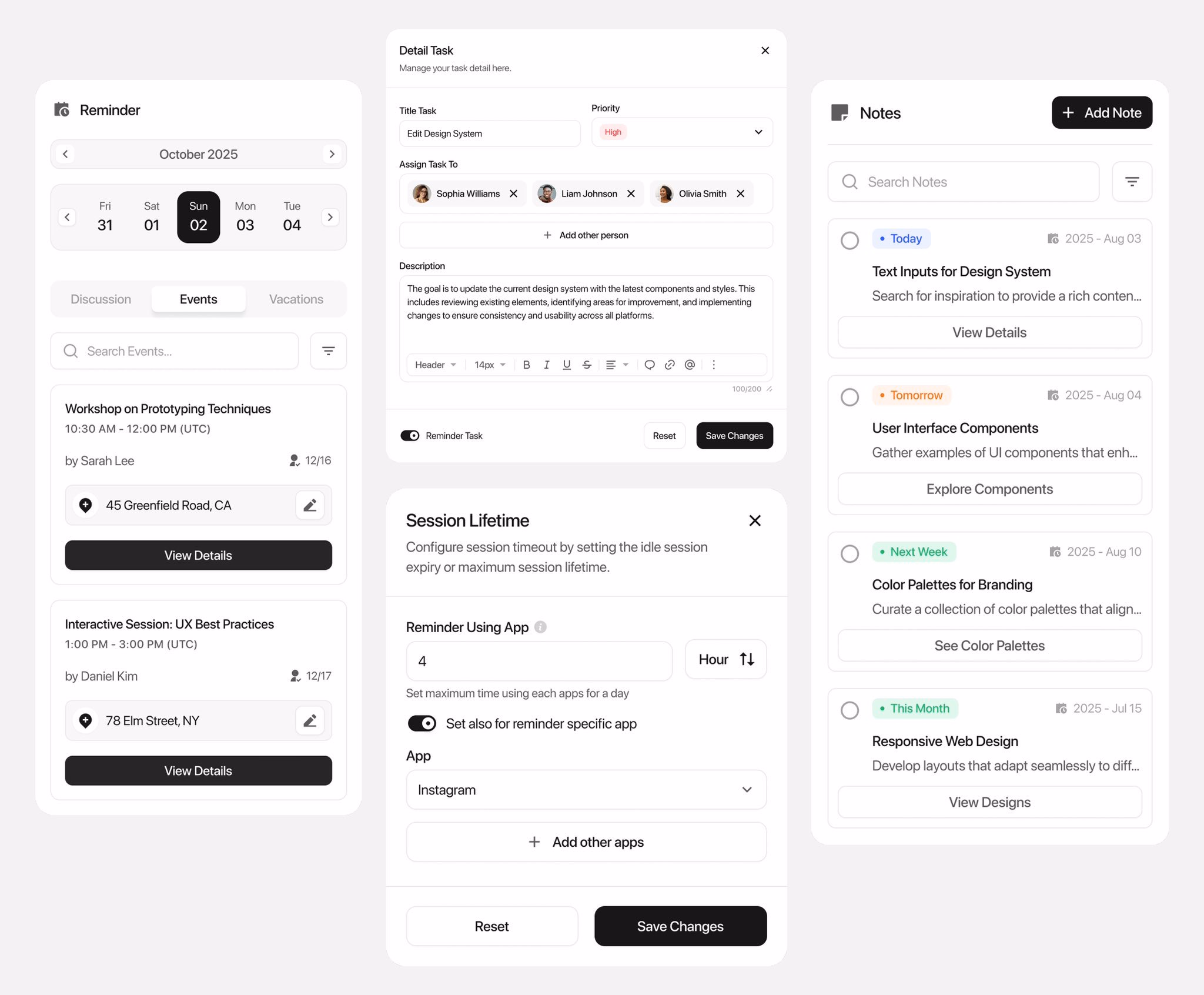 Bunch of Modals - Insan - UX/Product Designer