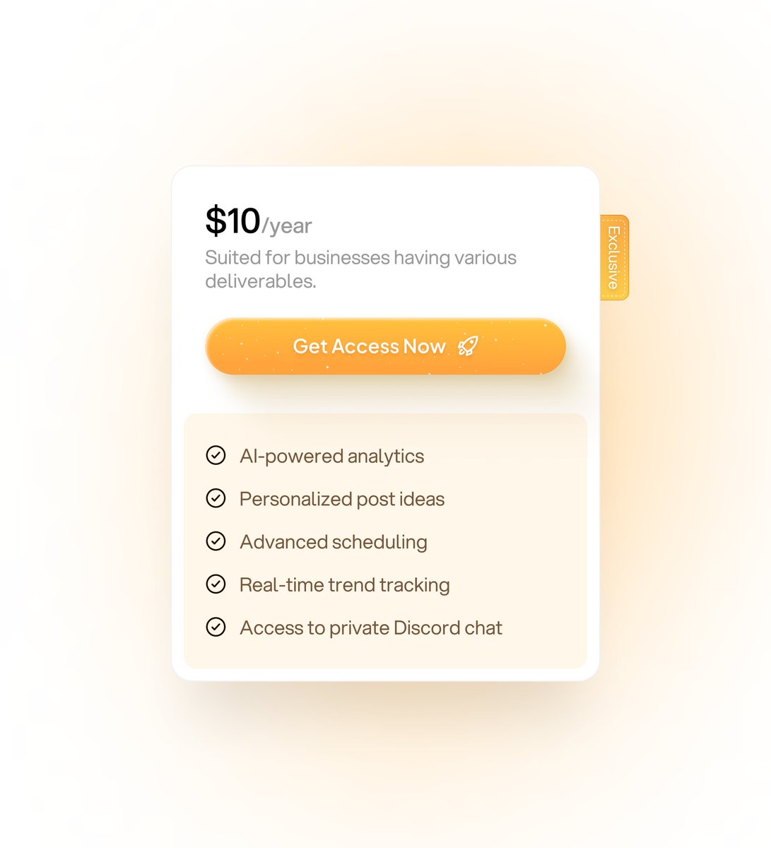 Does the pricing card live up to the style? - Abu