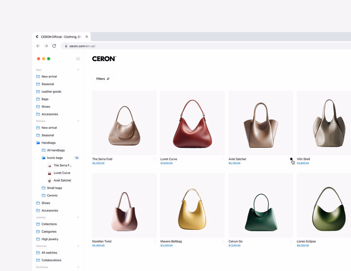 Conceptual website for a luxury brand, inspired by macOS finder log... - Santos