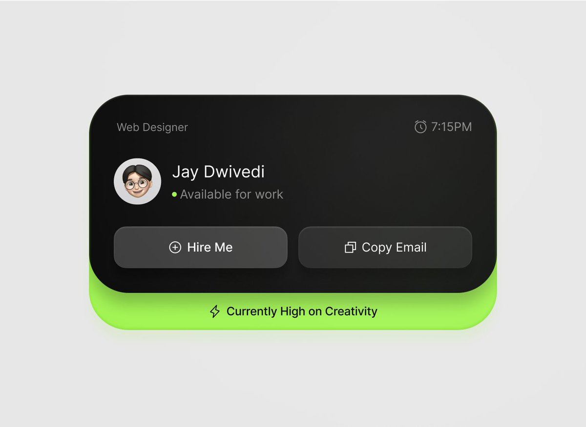This card makes me wanna Hire myself￼ - Jay Dwivedi