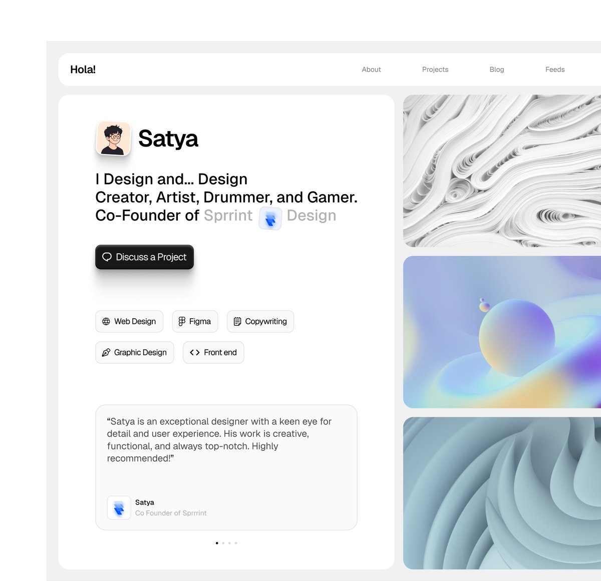 Planned for a client, ended up in my portfolio instead - Satya