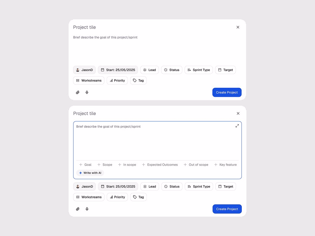 Quick Create Project Modal Component - Jason Duong