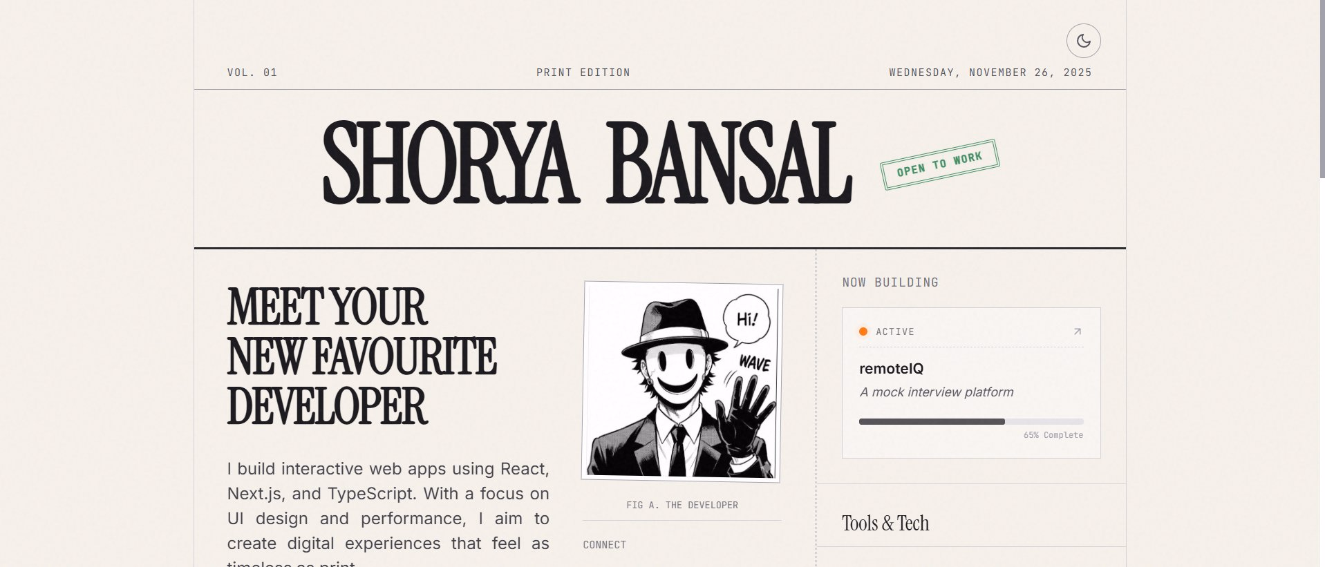 Revamped my portfolio reviews are much appreciated http://shoryacod... - shorya