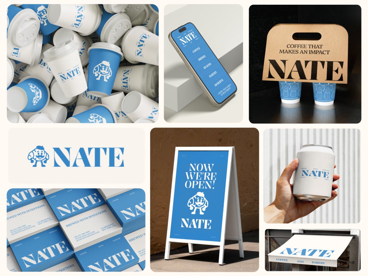 Nate Cafeteria - Logo & Visual identity Did I fry guys? - Shihab