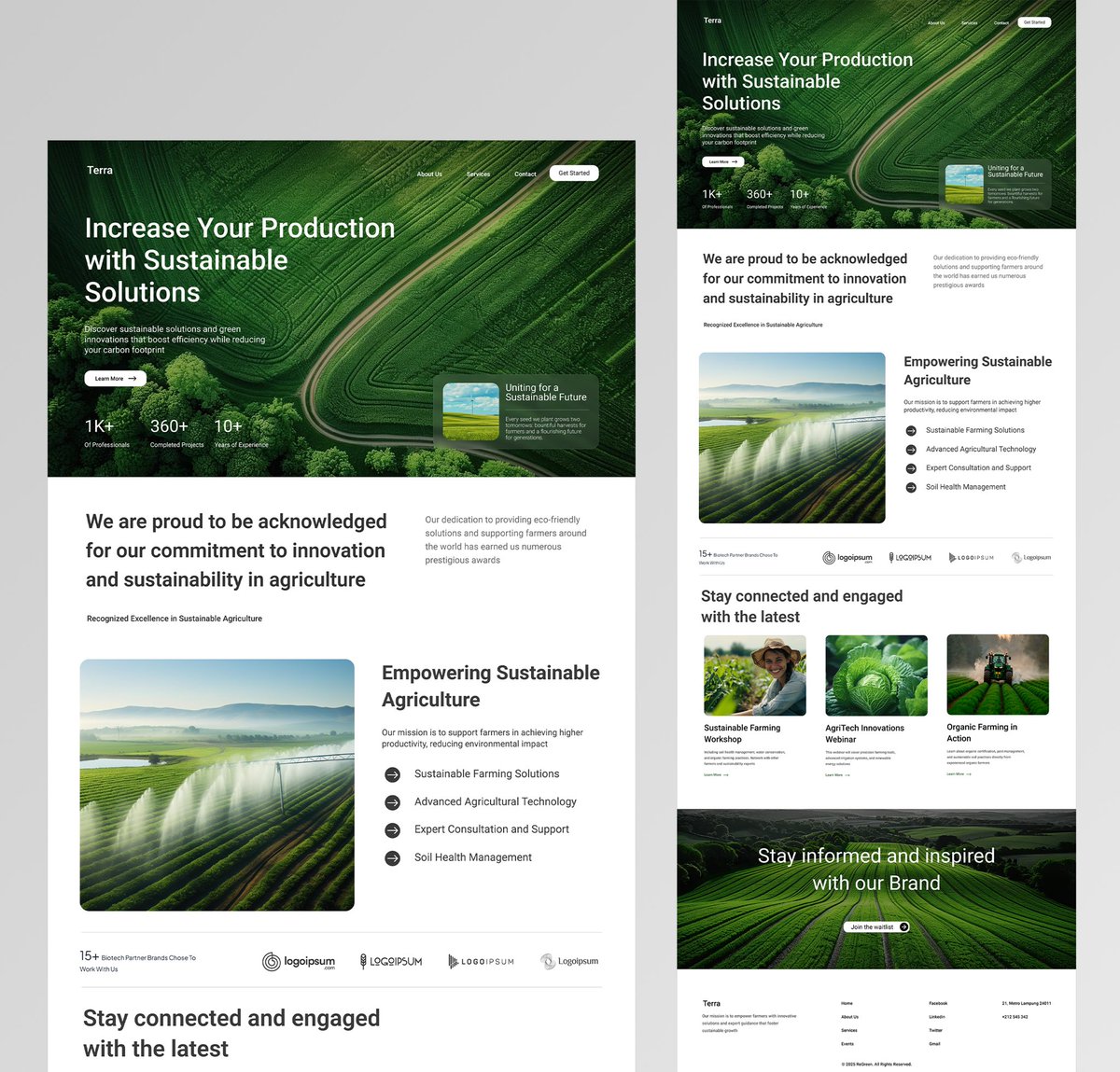 Landing page design for a biotech brand - Amin