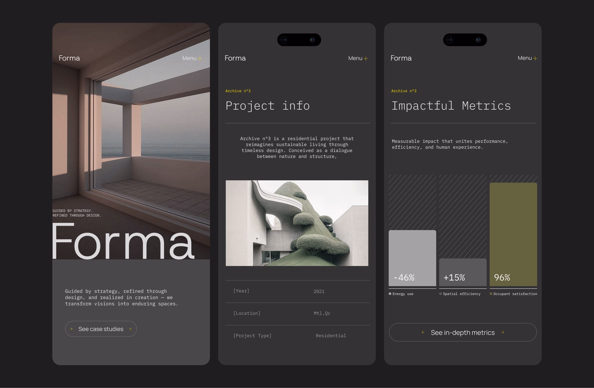 Sections from a recent project - Tony | web designer