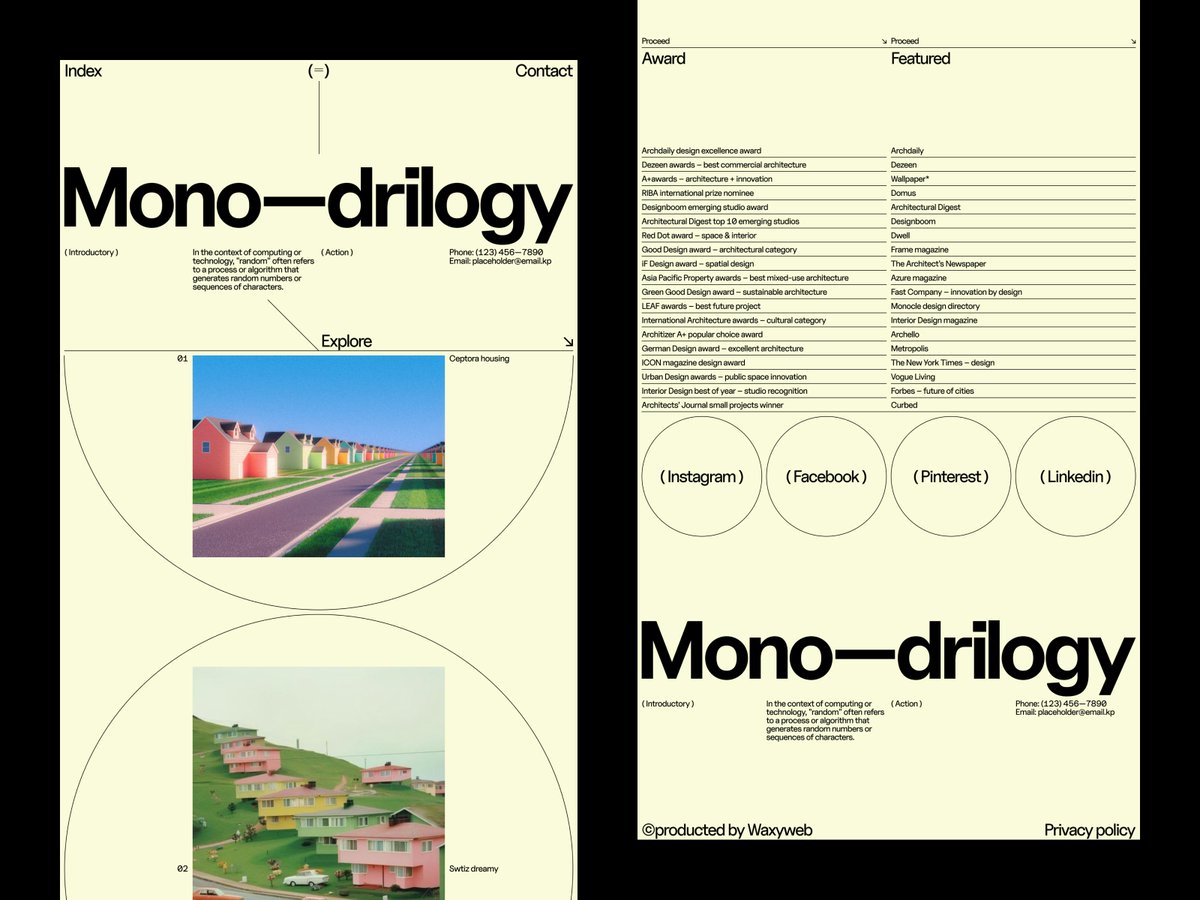 Editorial Architectural Website - WaxyWeb