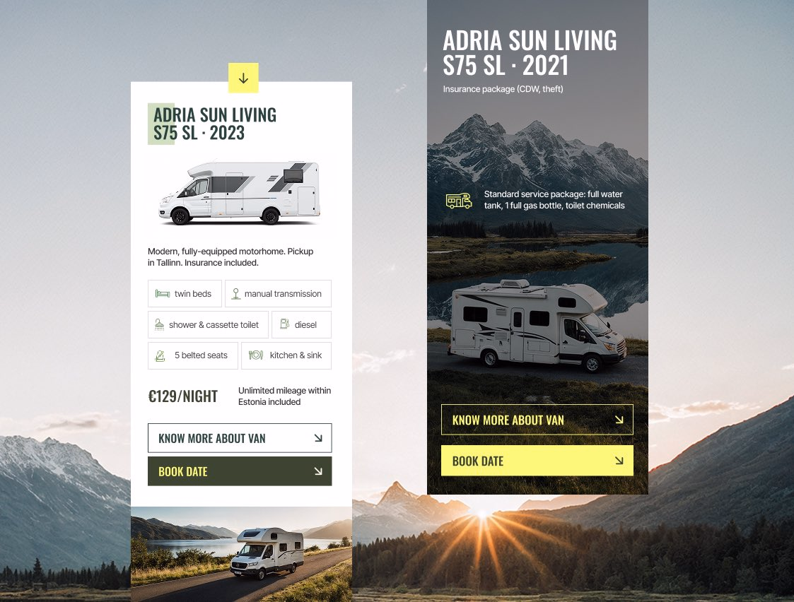 Continuing work on the motorhome booking website. Here’s the mobile... - Stacy More