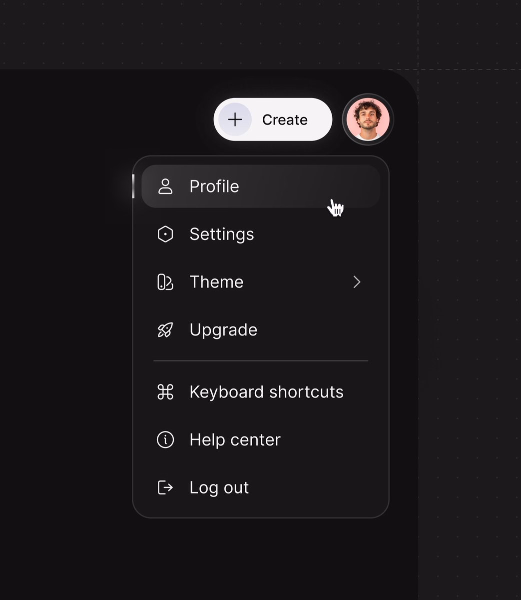 User dropdown - Maxim Kuznetsov