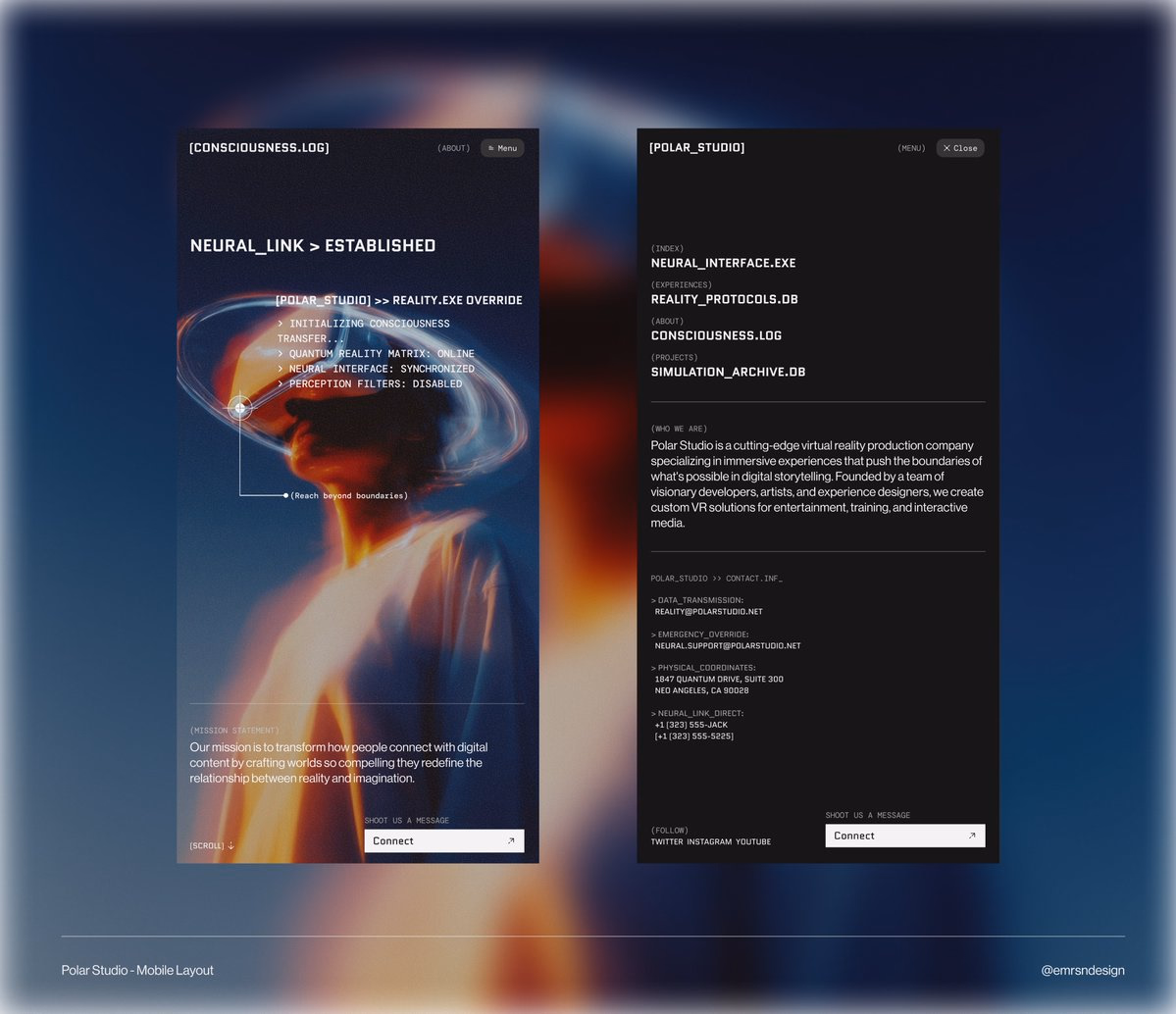 Happy Friday vr studio mobile layout exploration - emrsn