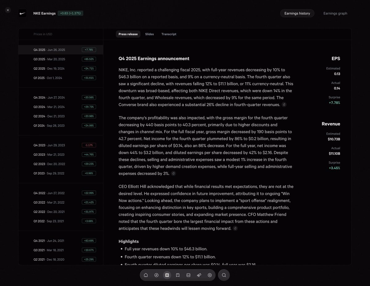 The earnings experience I've wanted for a long time. - Thomas
