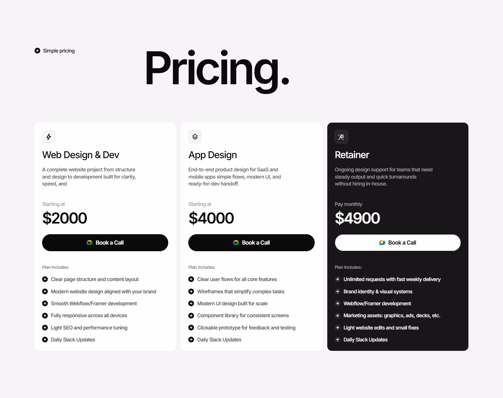 Designed another version of the pricing section Which one hits? - Areeba