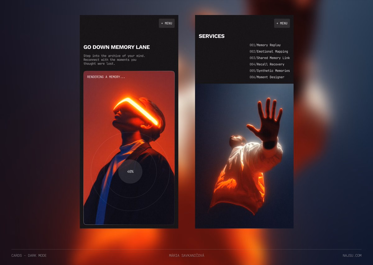 Exploring dark mode and the retro-futurist aesthetics. - Mária Savkaničová