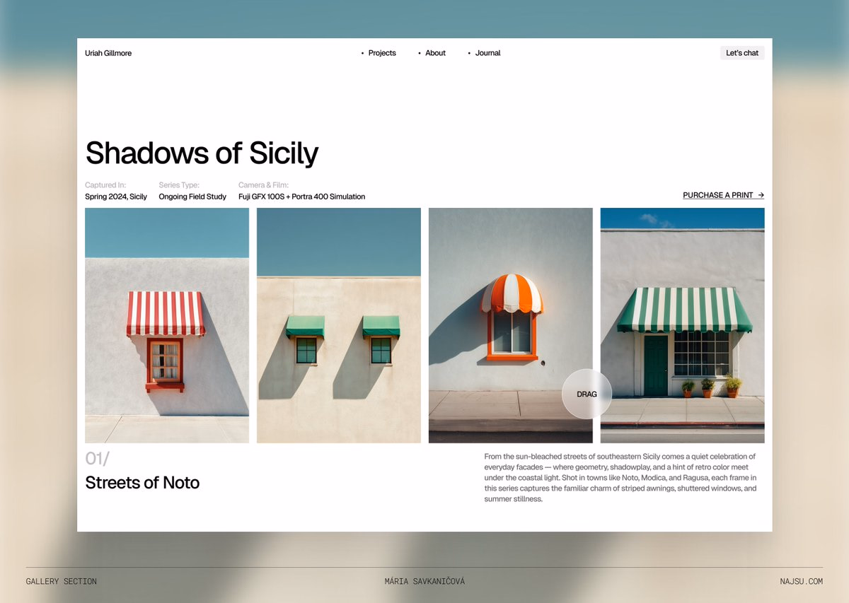 Gallery section for a photographer's portfolio. - Mária Savkaničová