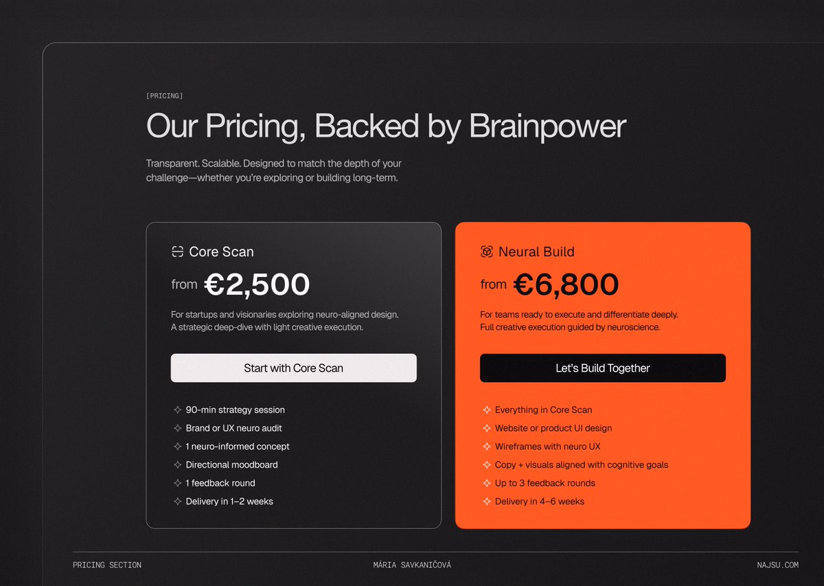 Exploring a pricing section today. - Mária Savkaničová