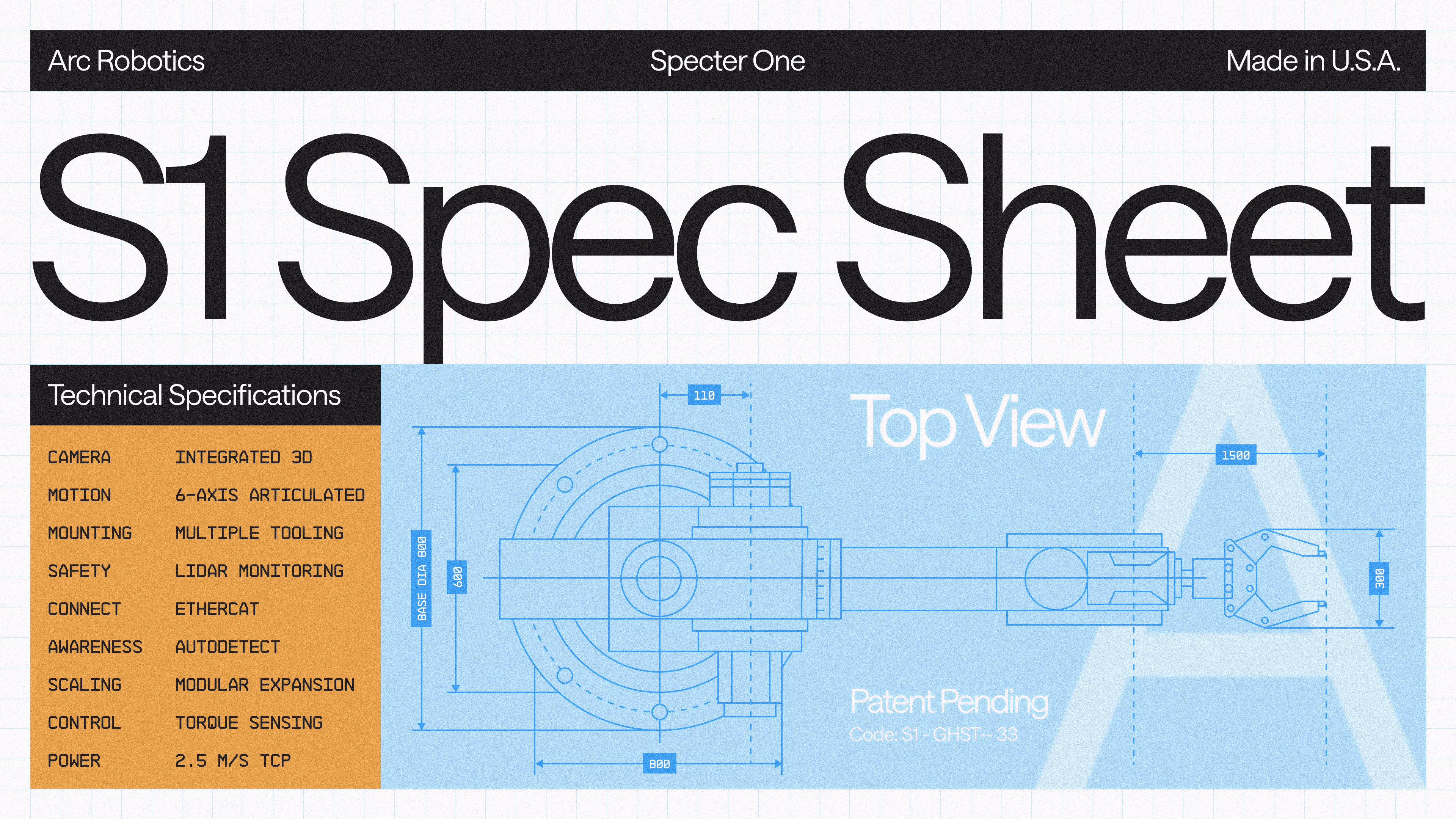 Robot spec sheet design - Kyle Anthony Miller