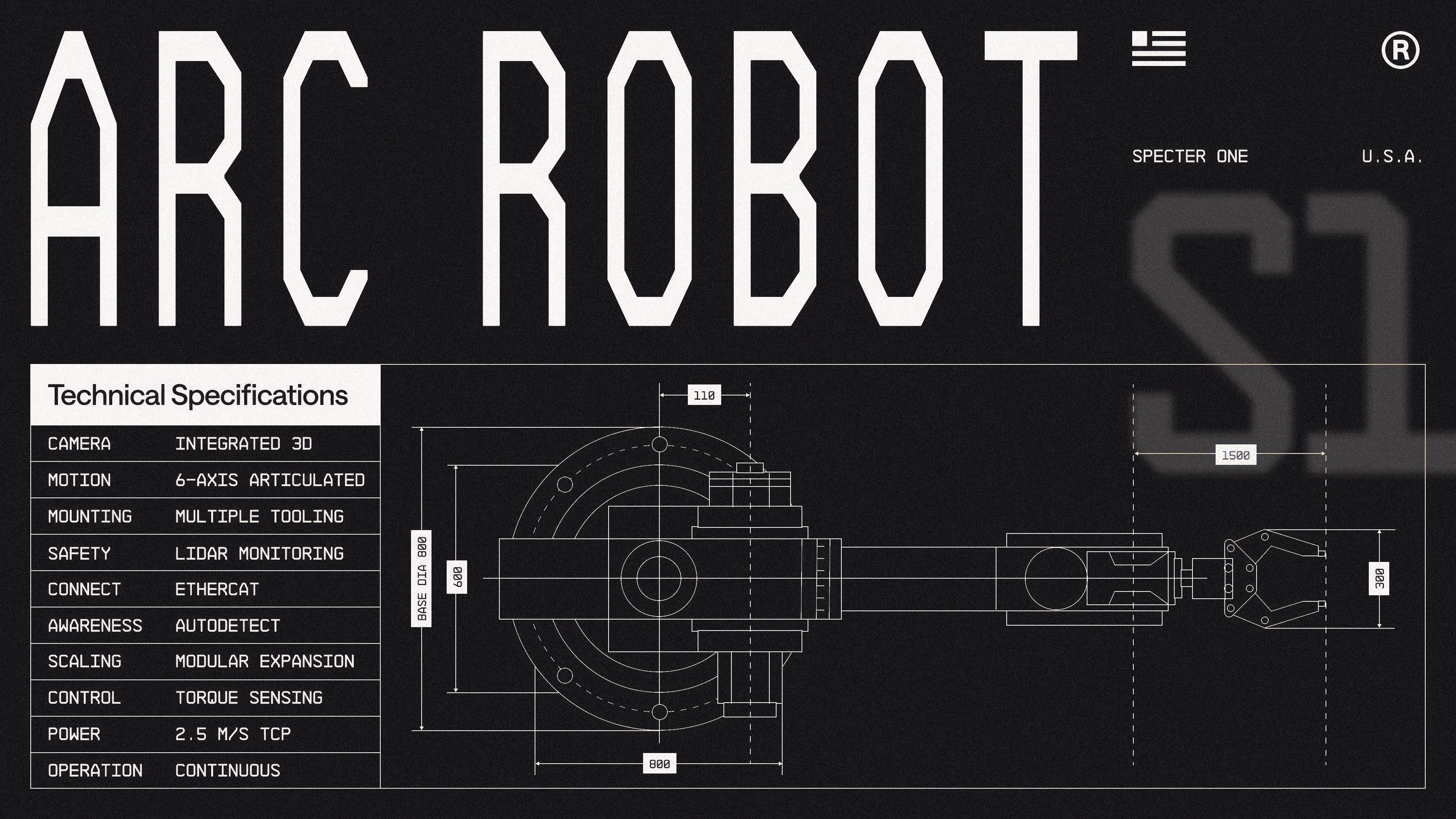 Robot spec sheet design - Kyle Anthony Miller