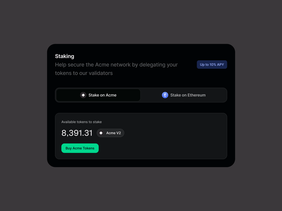 Staking Panel - Kevin