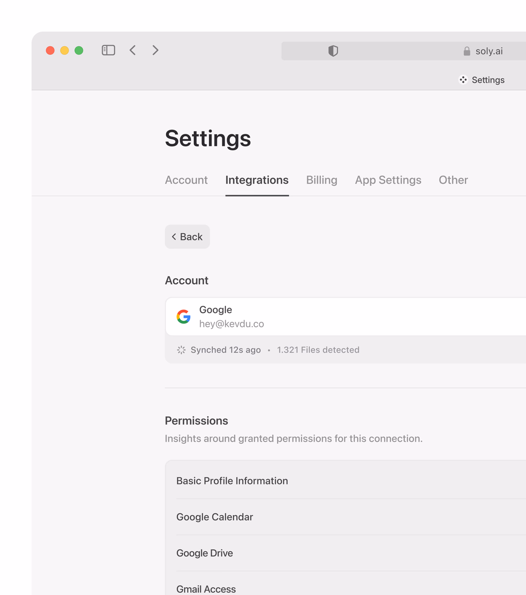 Settings → Integrations - Kevin