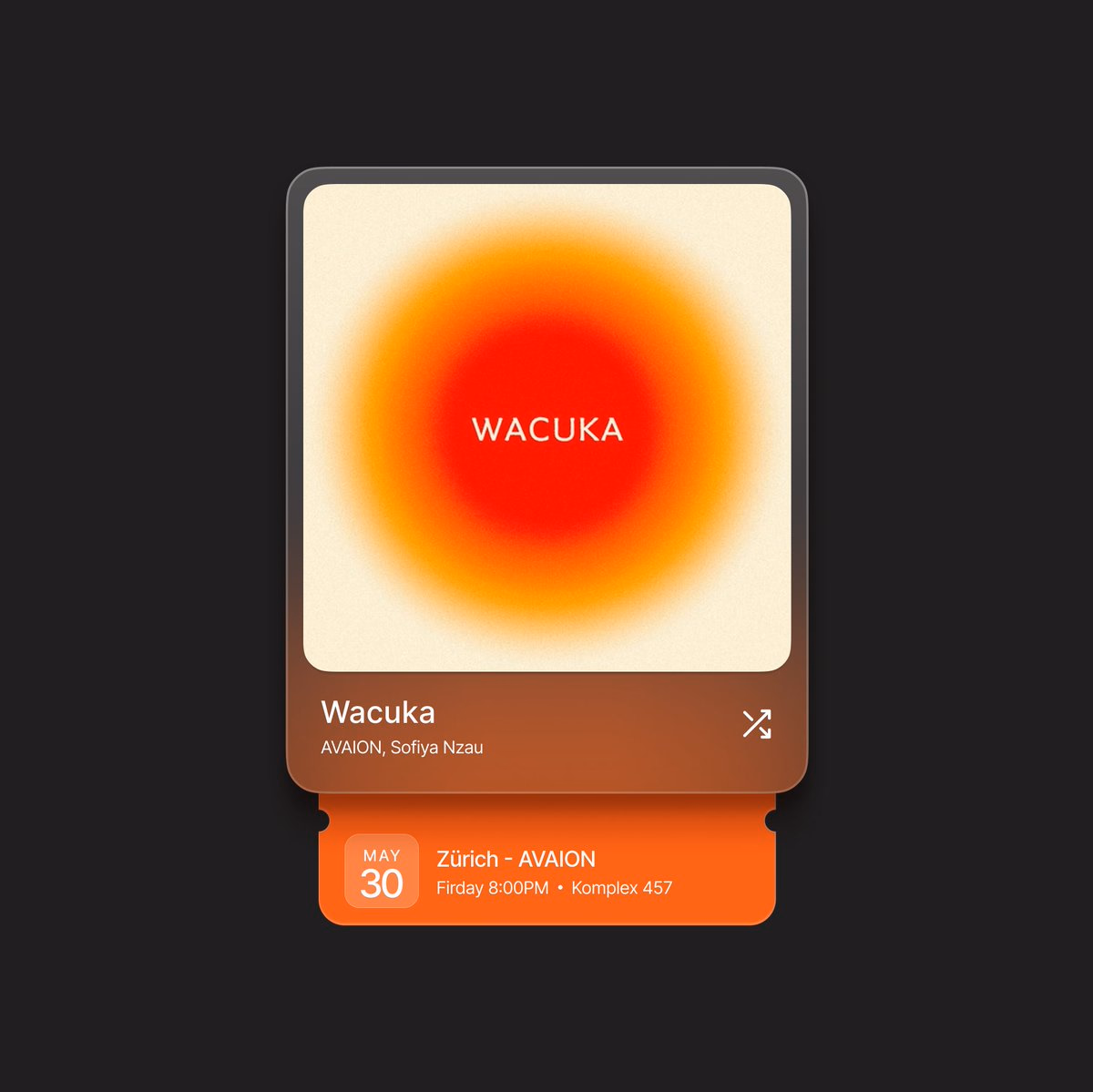 Music player card - Visual exploration - ZAAD