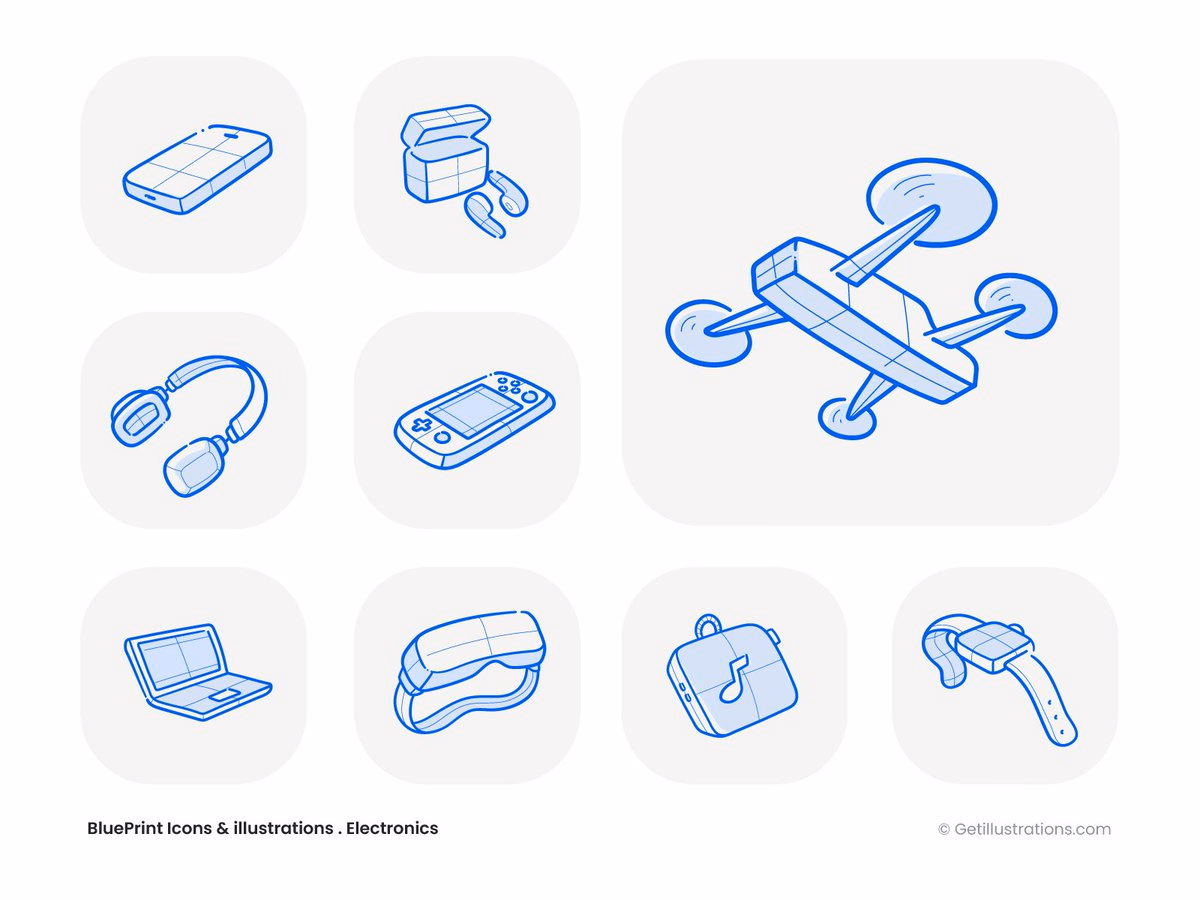 Coming next! BluePrint icons and illustrations, this new collection... - Ramy Wafaa