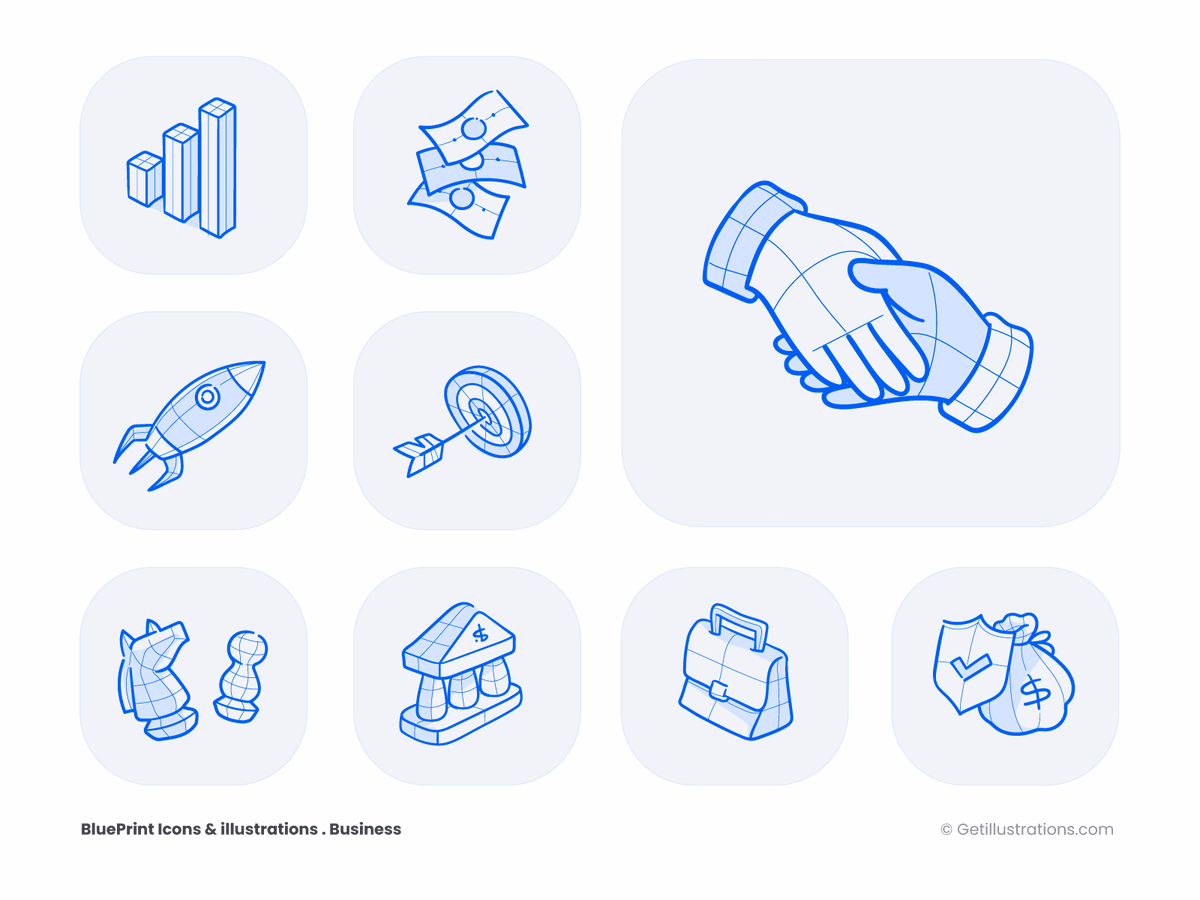 Today's update for BluePrint icons by Getillustrations, the Busines... - Ramy Wafaa