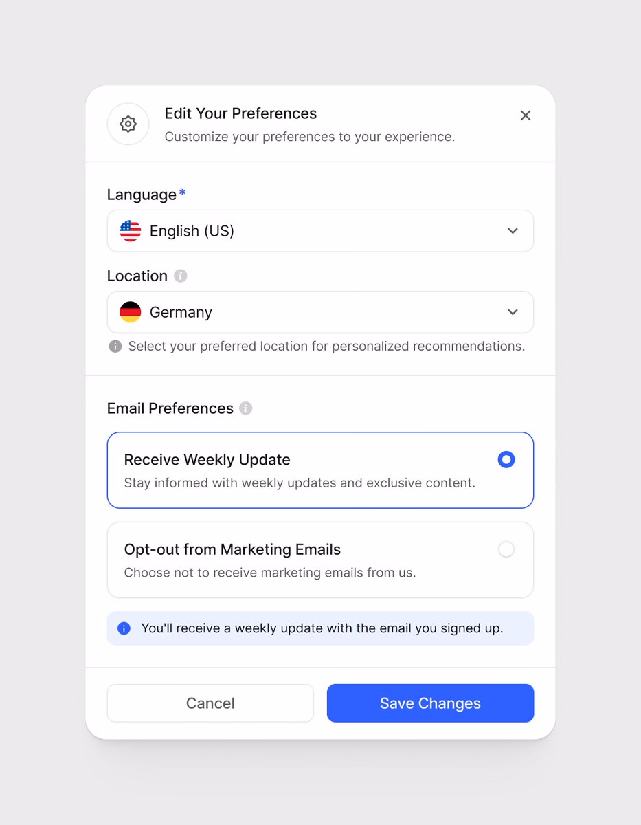 Edit your preferences w / @alignui - Erşad