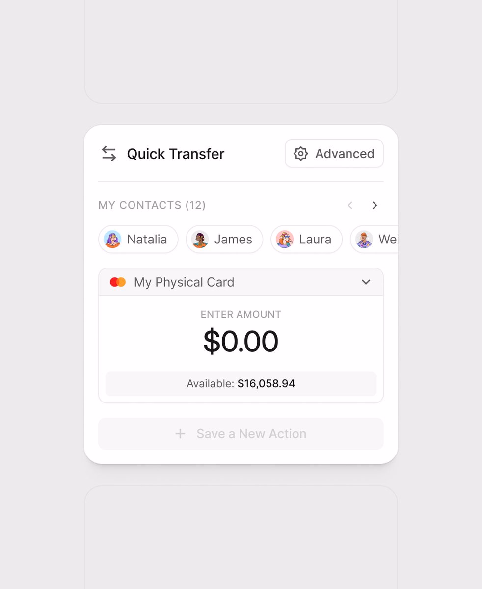 B030 — Quick transfer widget with empty state for finance & banking... - Erşad