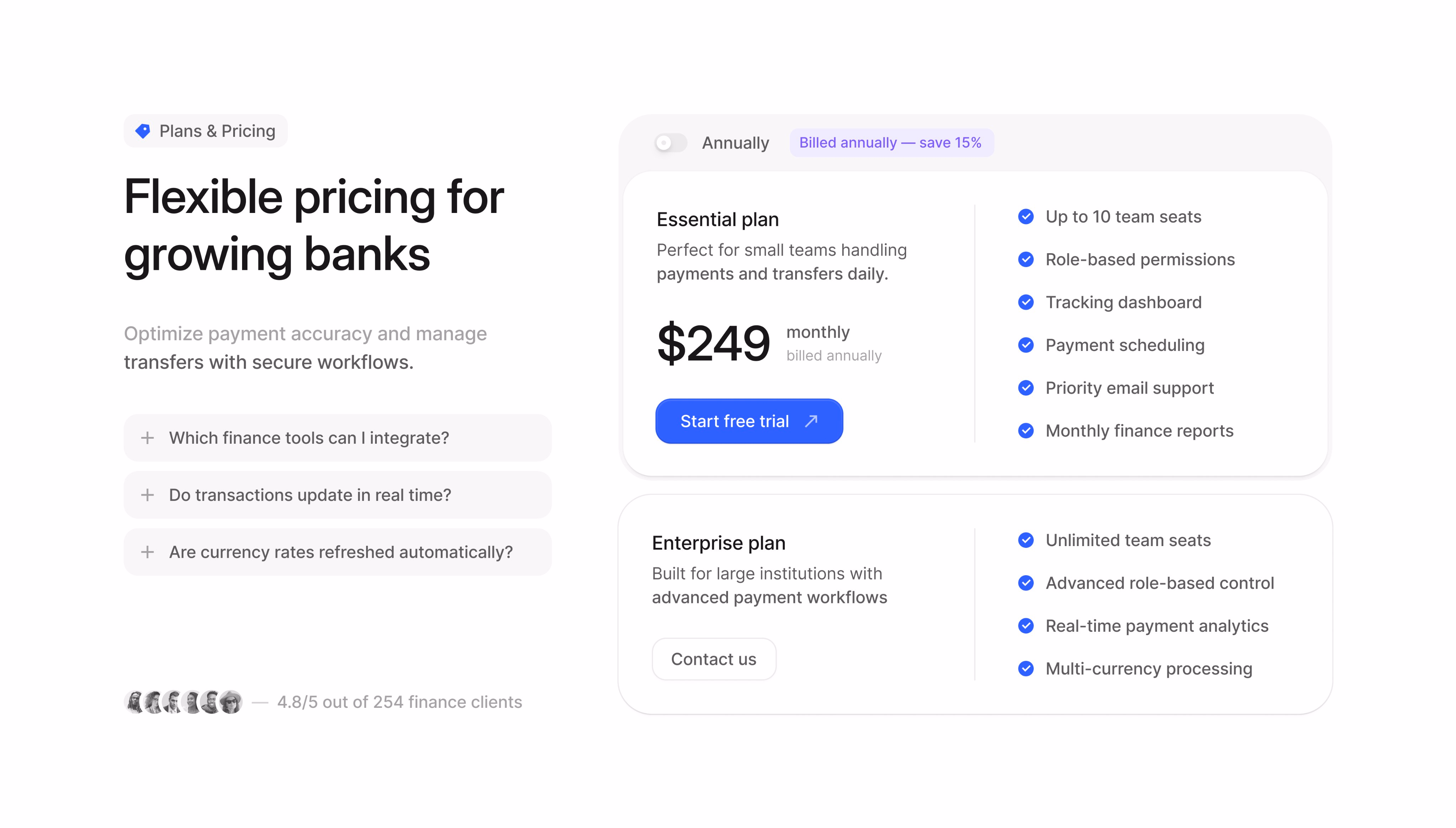 Pricing section for @alignui landing page kit - Erşad
