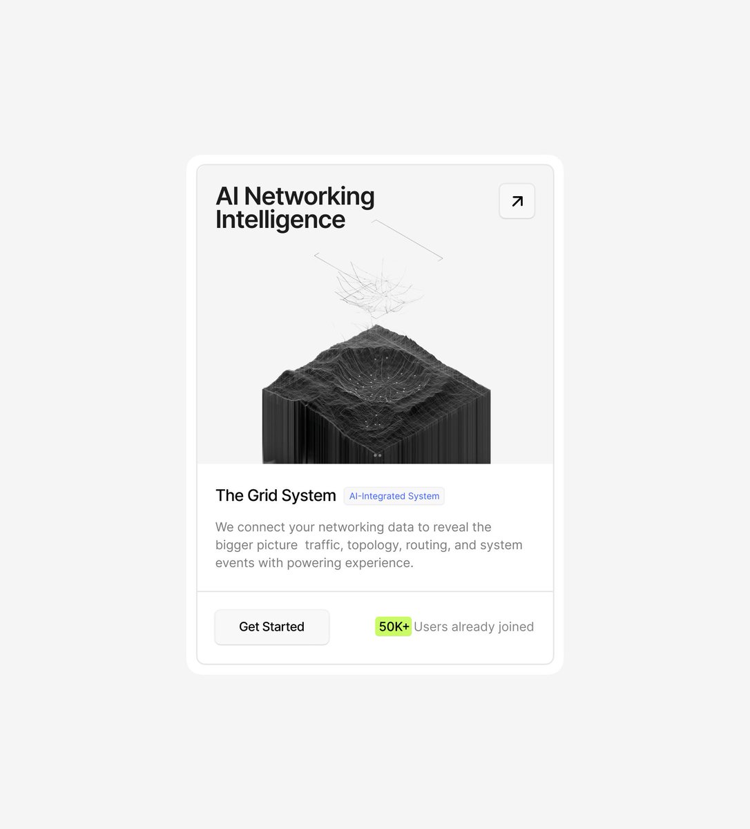 The Grid / Light mode / Popup card design - Basit A. Khan