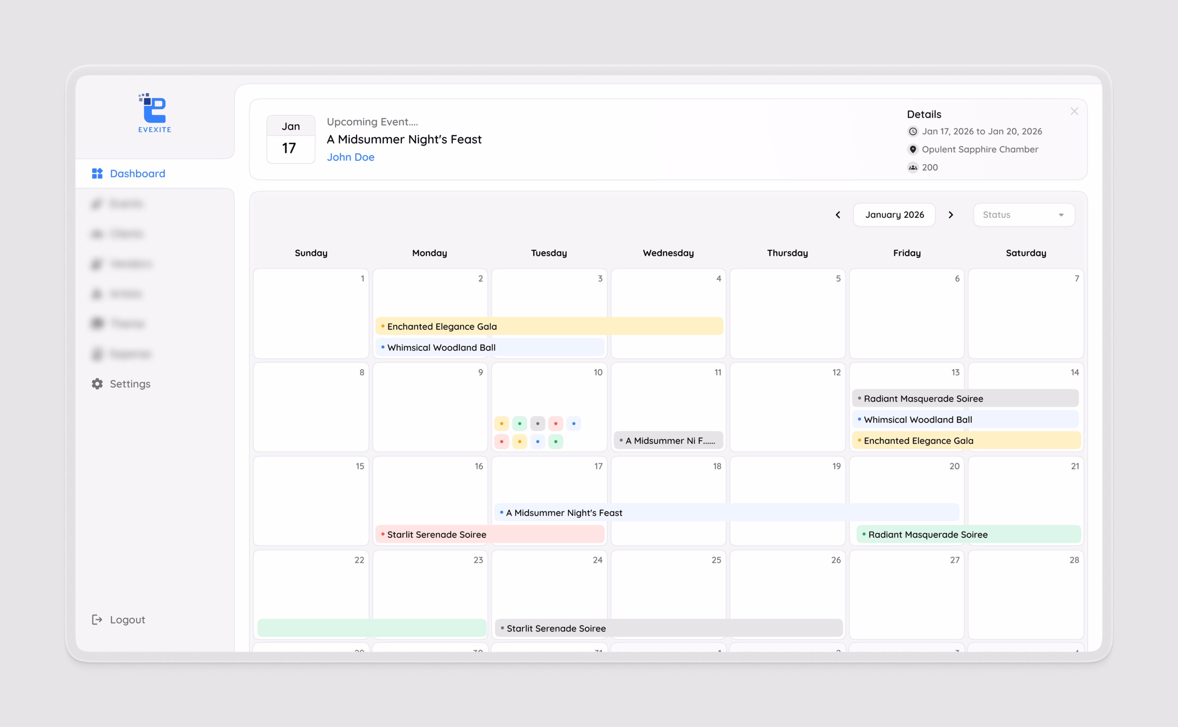 Designed a dashboard calendar that makes complex schedules easy to... - Utsav Tankariya