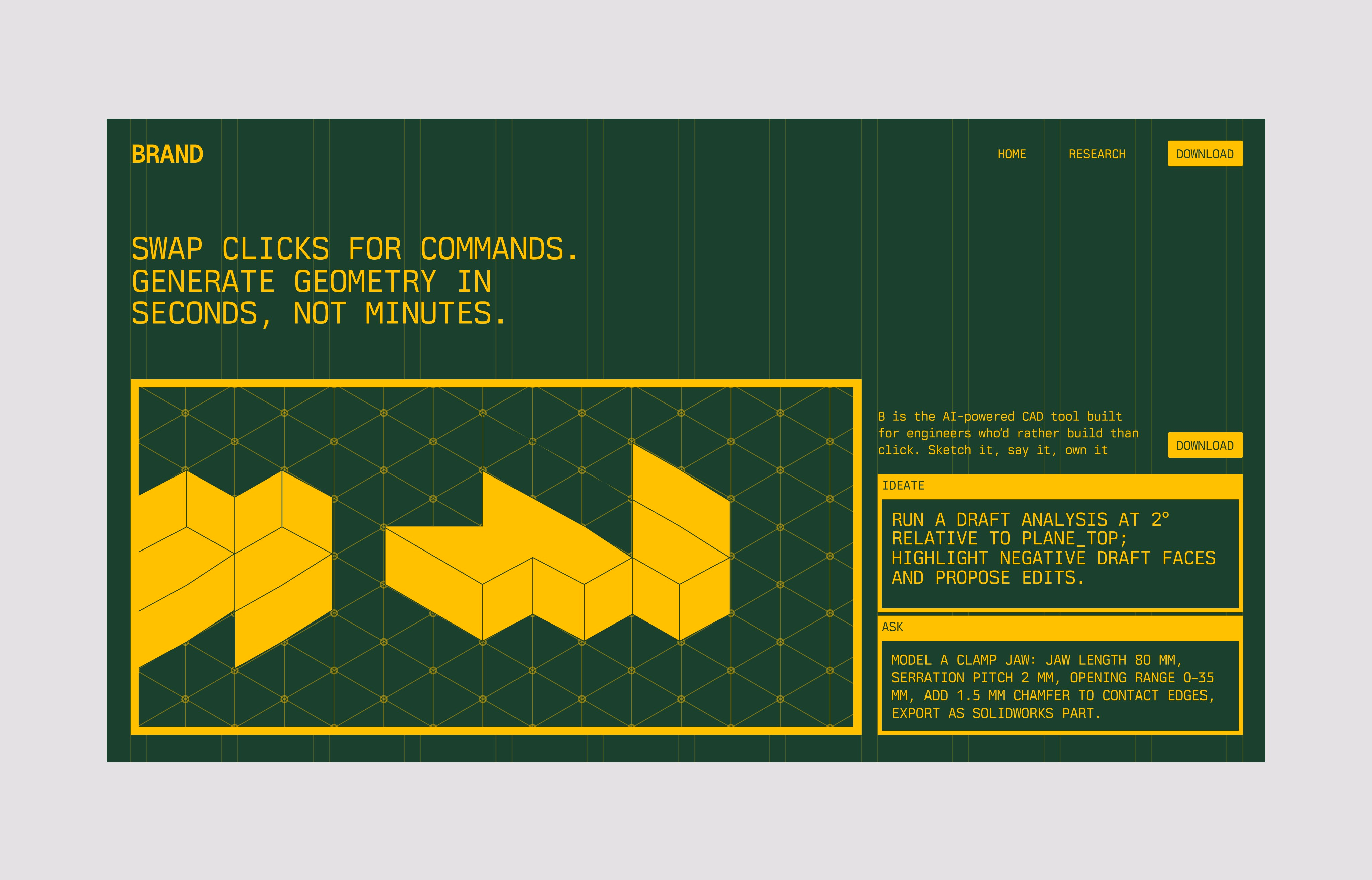 early exploration for a brand operating in the 3d space - Kabir