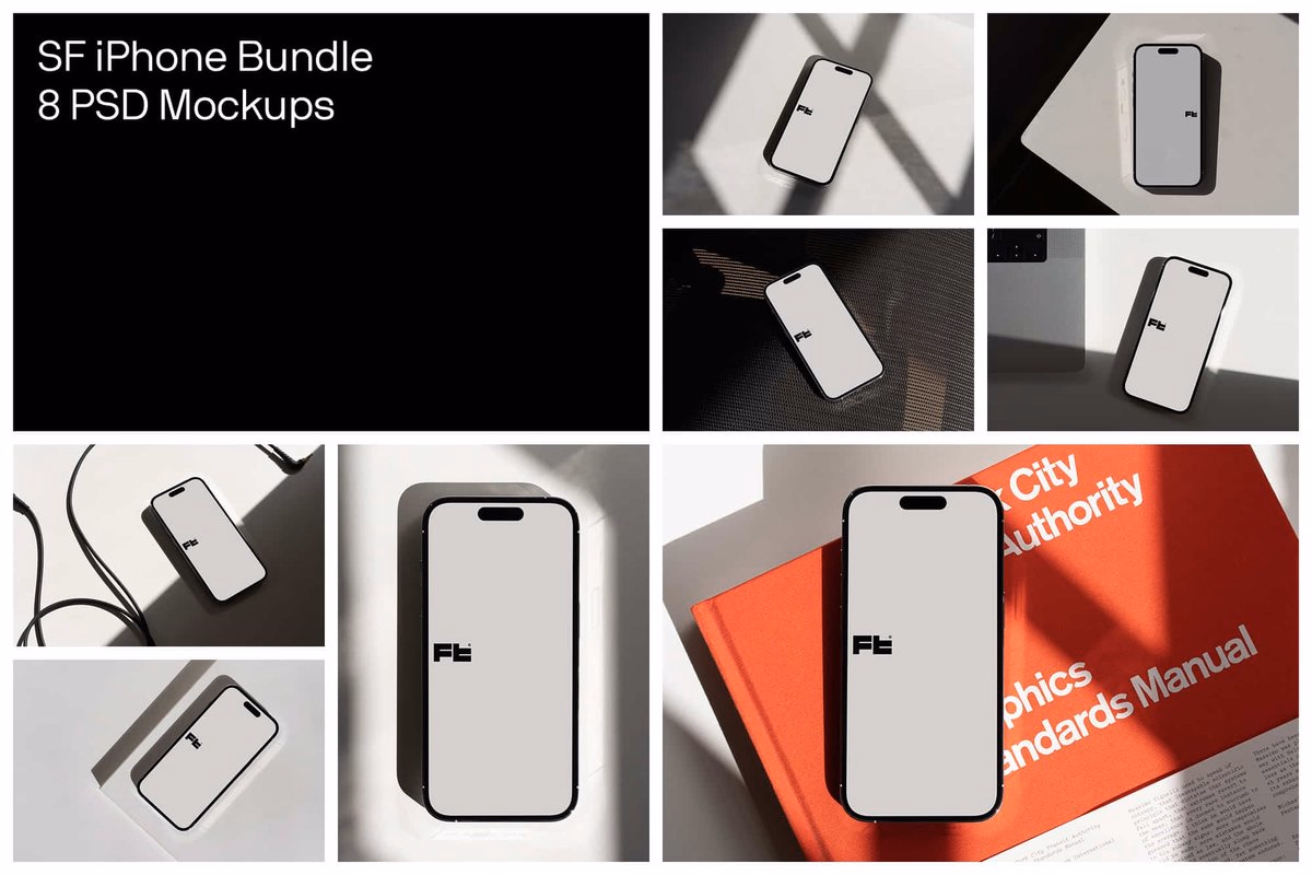Studio Few's iPhone mockup collection brings together eight meticul... - The Brand Identity