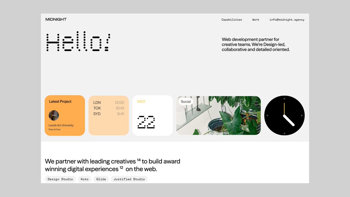 Landing page layout for an uncoming portfolio site - Tom Parkes