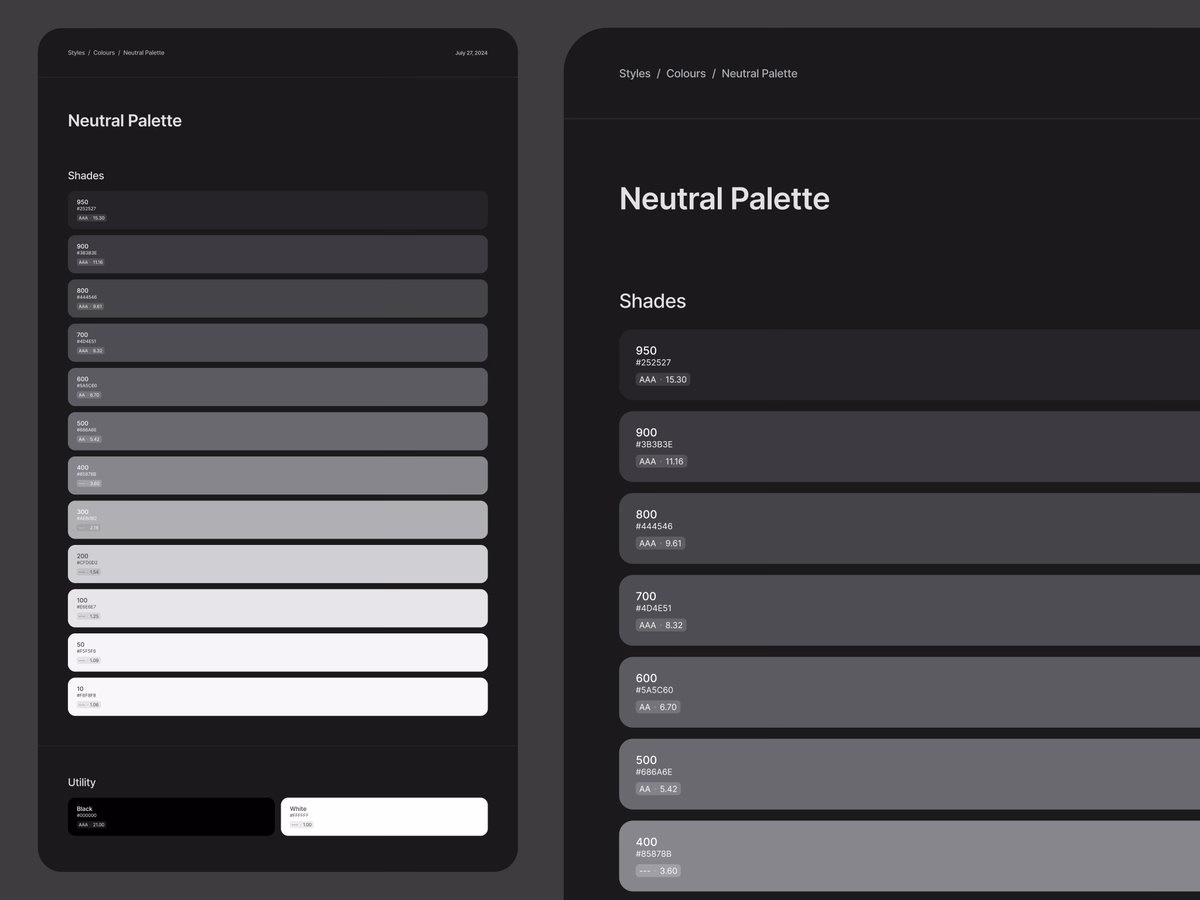 Neutral Shades (Design System Documentation) - Aryana Shakibaei ✦
