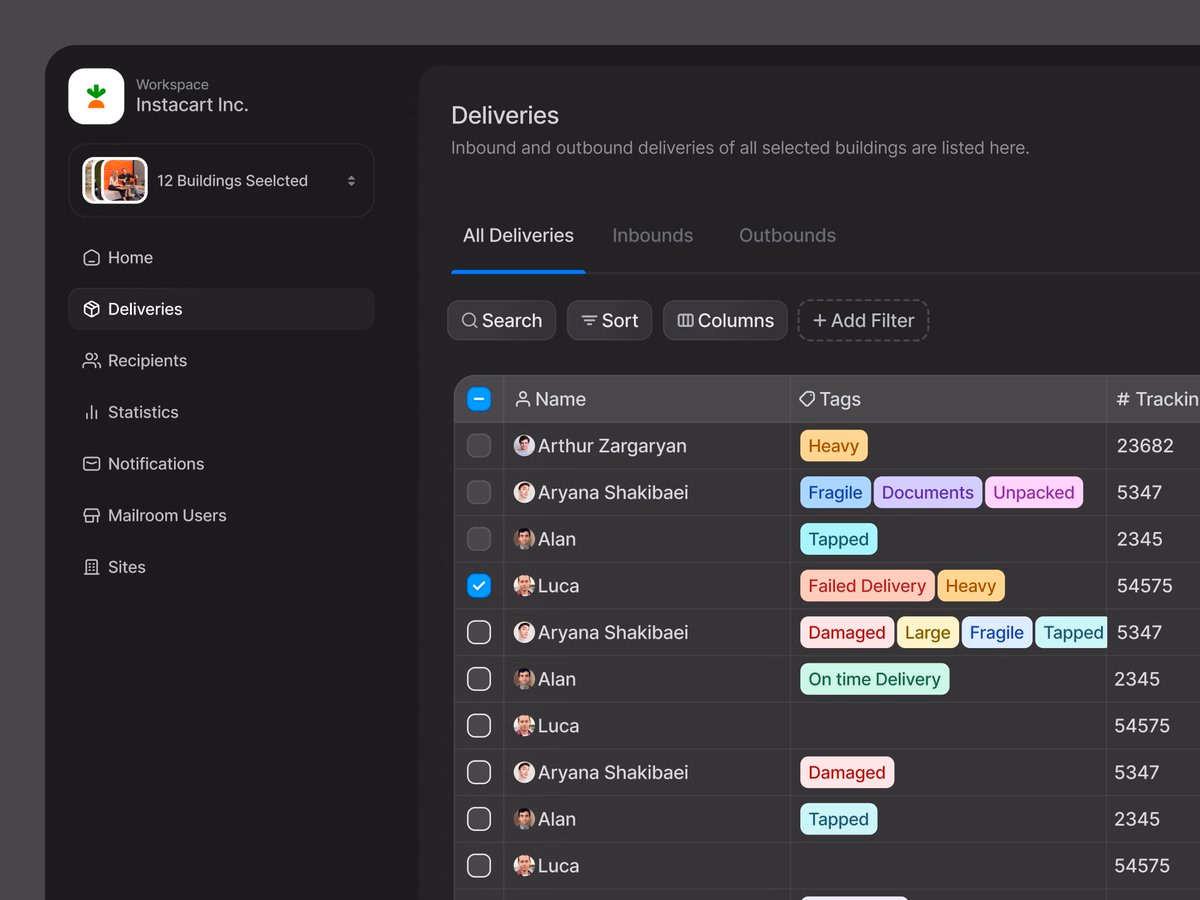 Dashboard in Dark Mode - Aryana Shakibaei ✦
