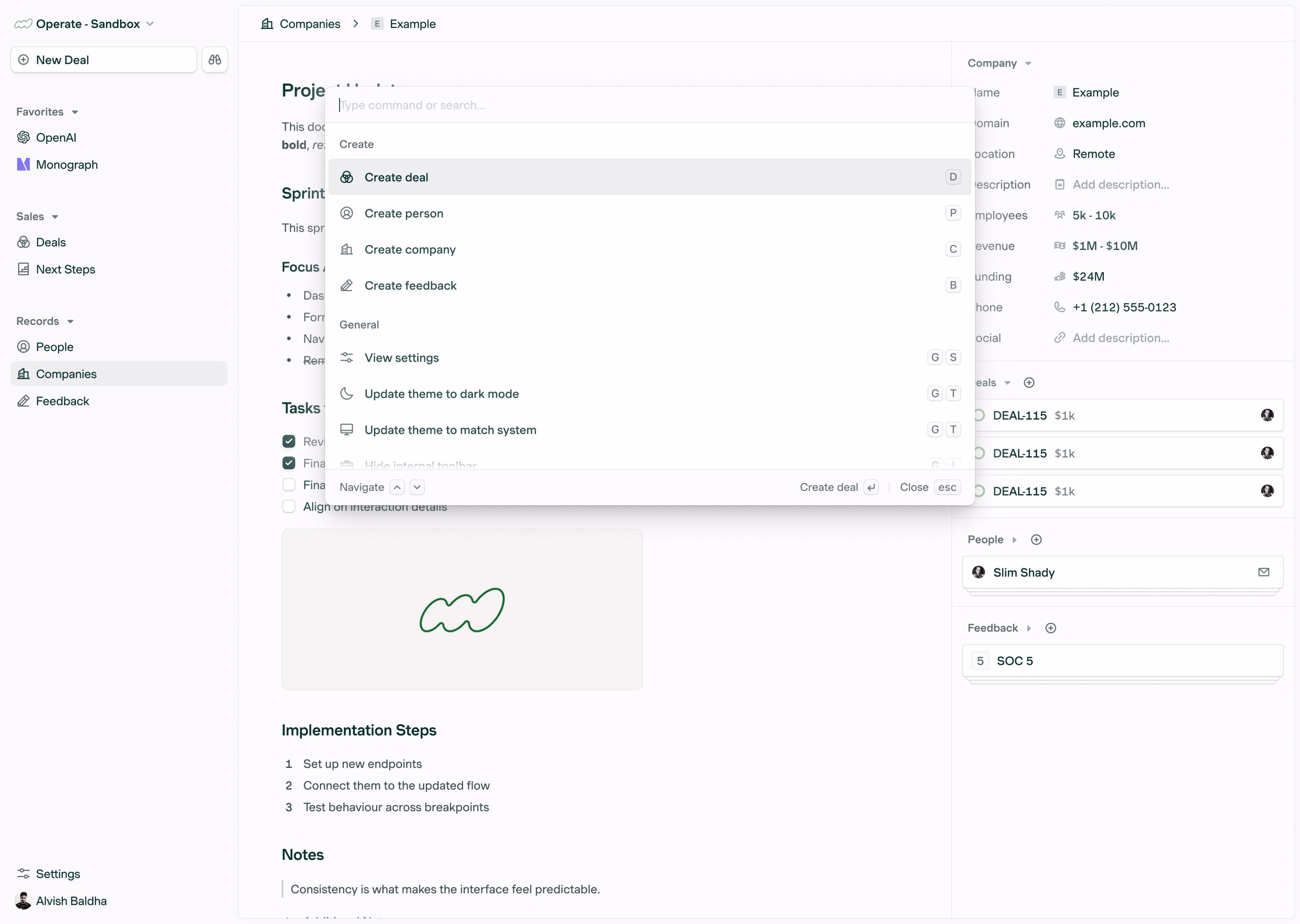⌘K Kept it lightweight by avoiding a heavy overlay and letting dept... - Alvish 
