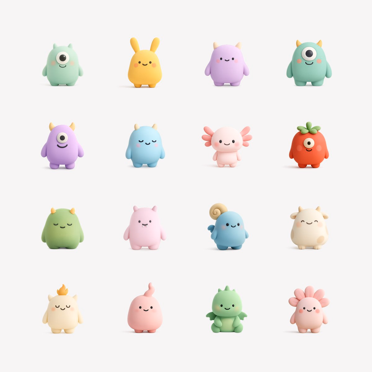 16 Cute Monster 3D Icons - Tran Mau Tri Tam ✪