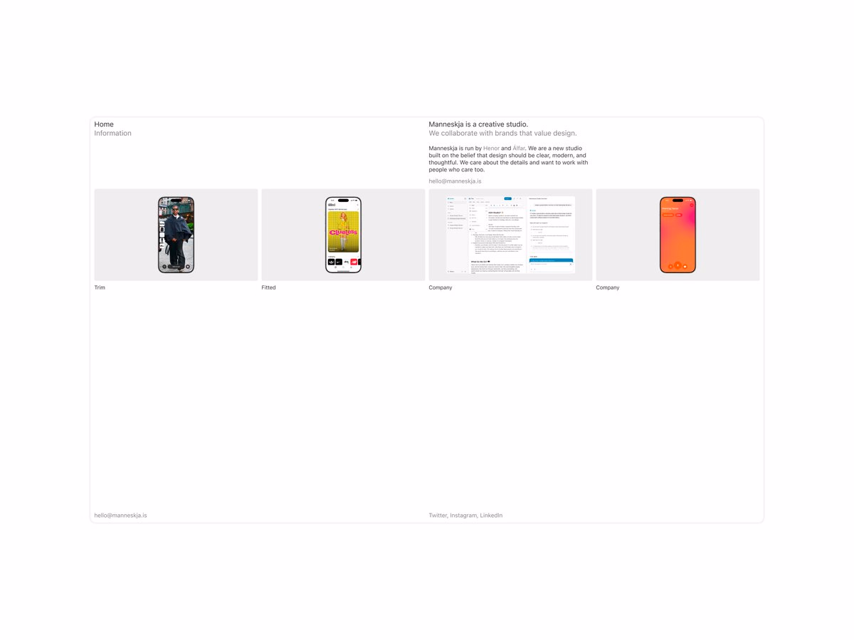 New Website @StudioManneskja - henor