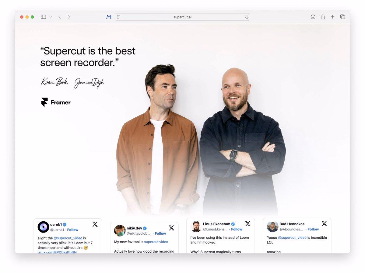 When friends collaborate @supercut_video @framer - Soleio