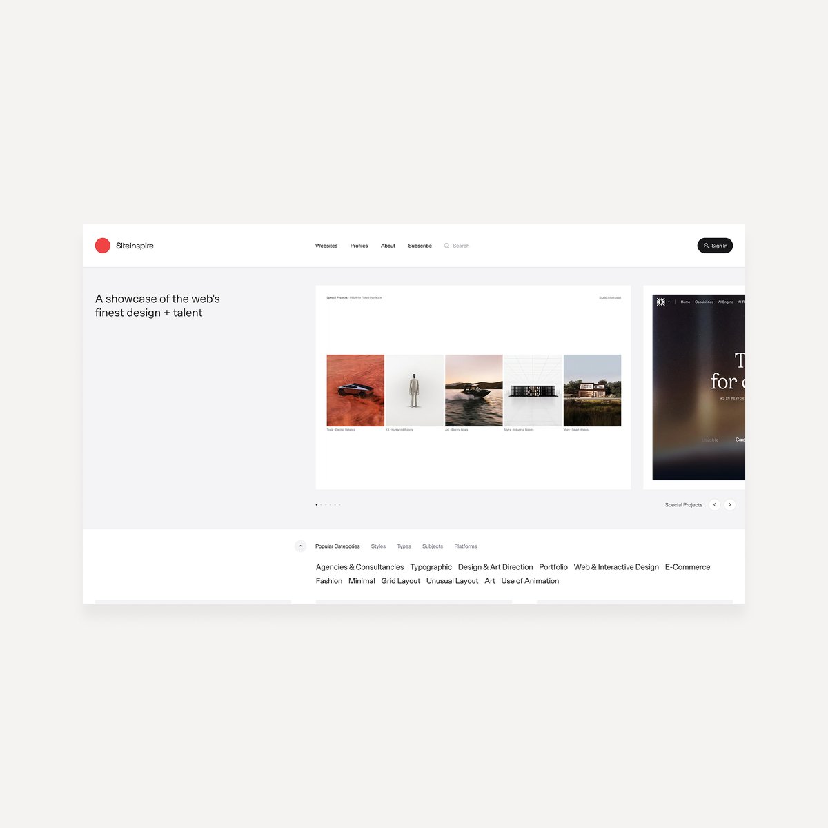 S-P Studio website as featured on @siteinspire - Carl Beaverson