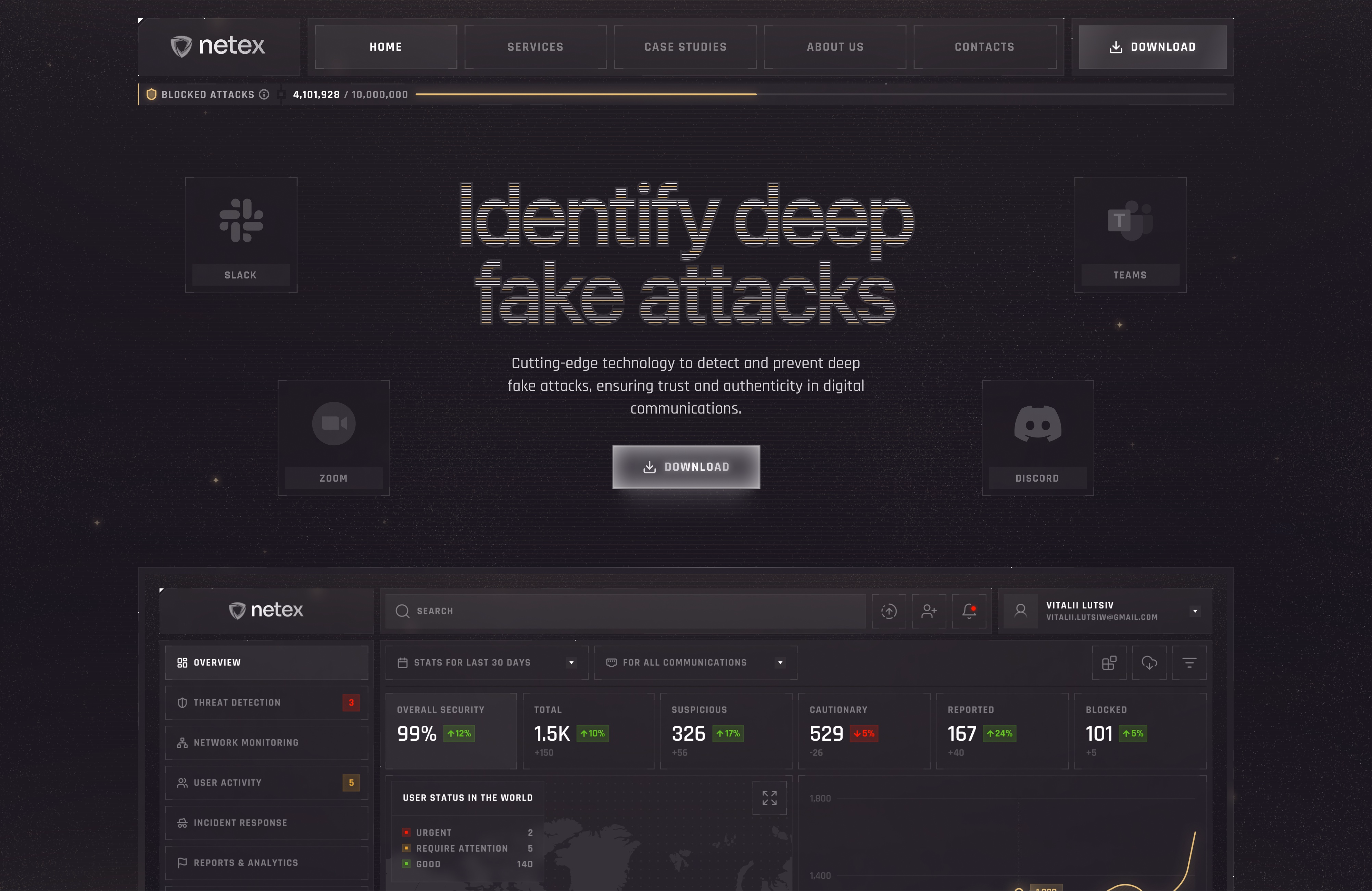 Home page for cybersecurity company. - Vitalii Lutsiv