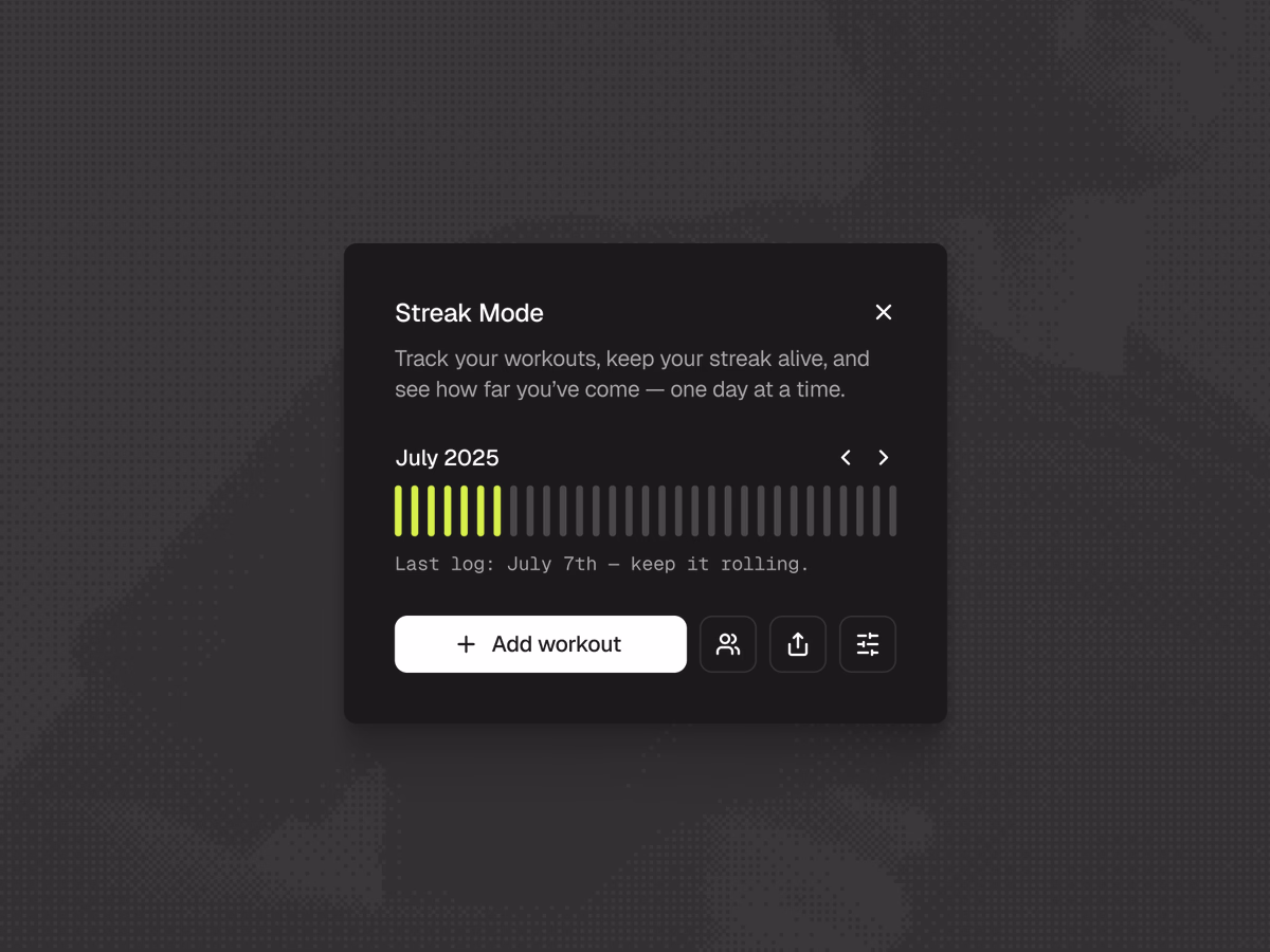 workout streak modal - Dominik Strykowski
