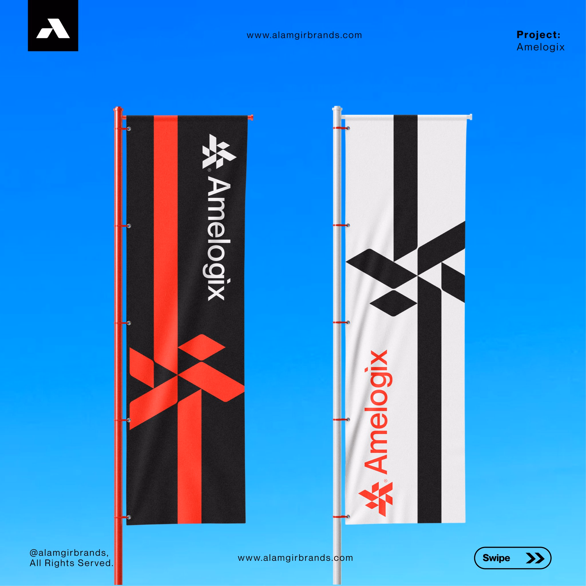 Amelogix logo and flag design (available for sale) #amelogix #flagd... - Alamgir - Logo Designer