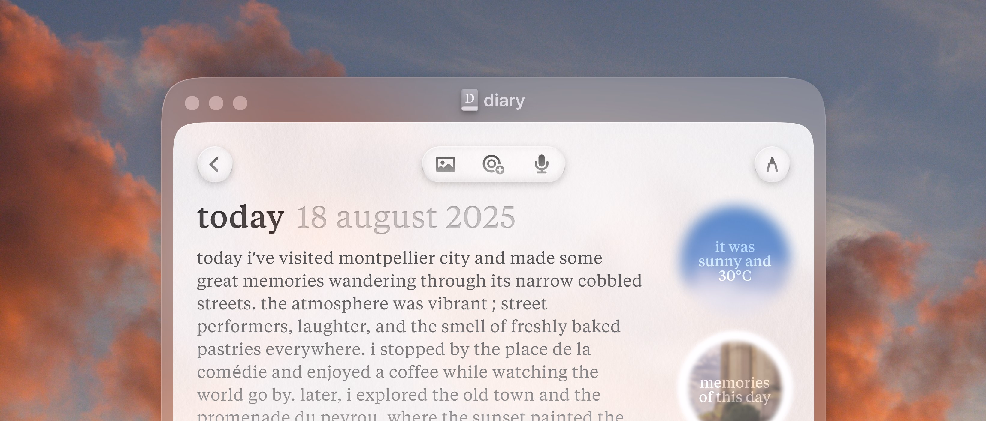 liquid glass diary - tom things
