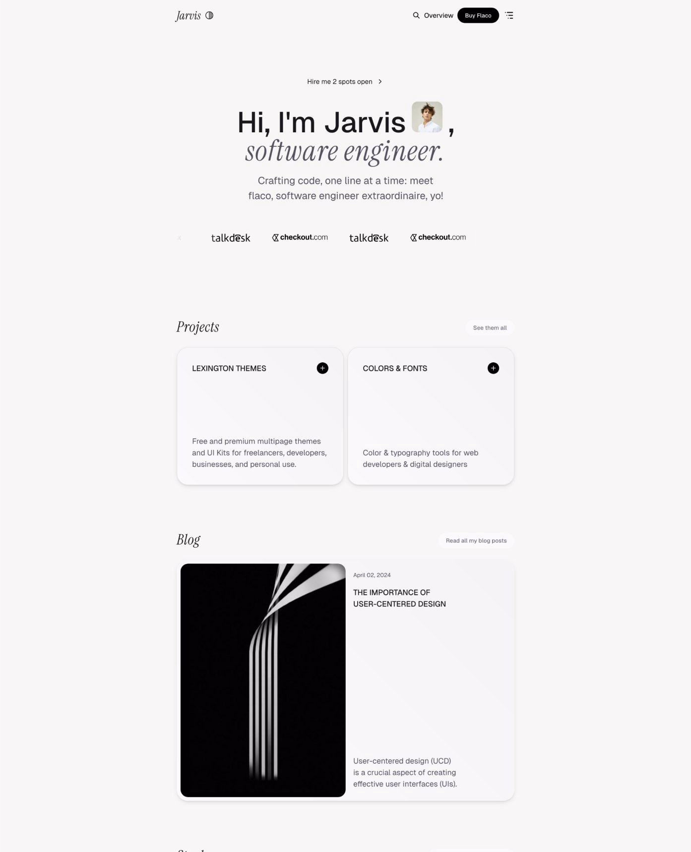 Oye, Flaco! Is a portfolio theme that I made with Astro & Tailwind... - Michael Andreuzza