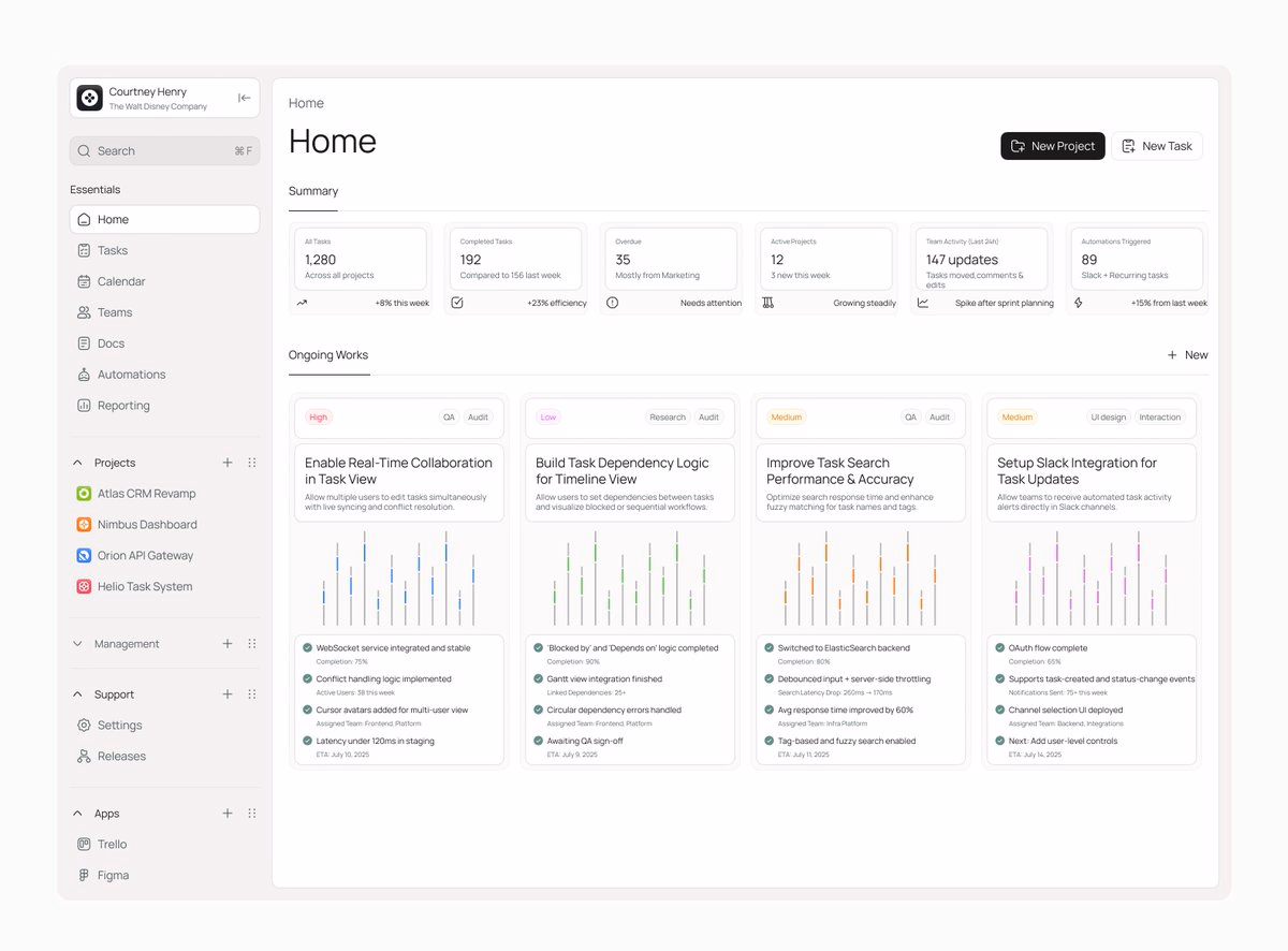 Home dashboard management web app - Tanjim | Design Partner